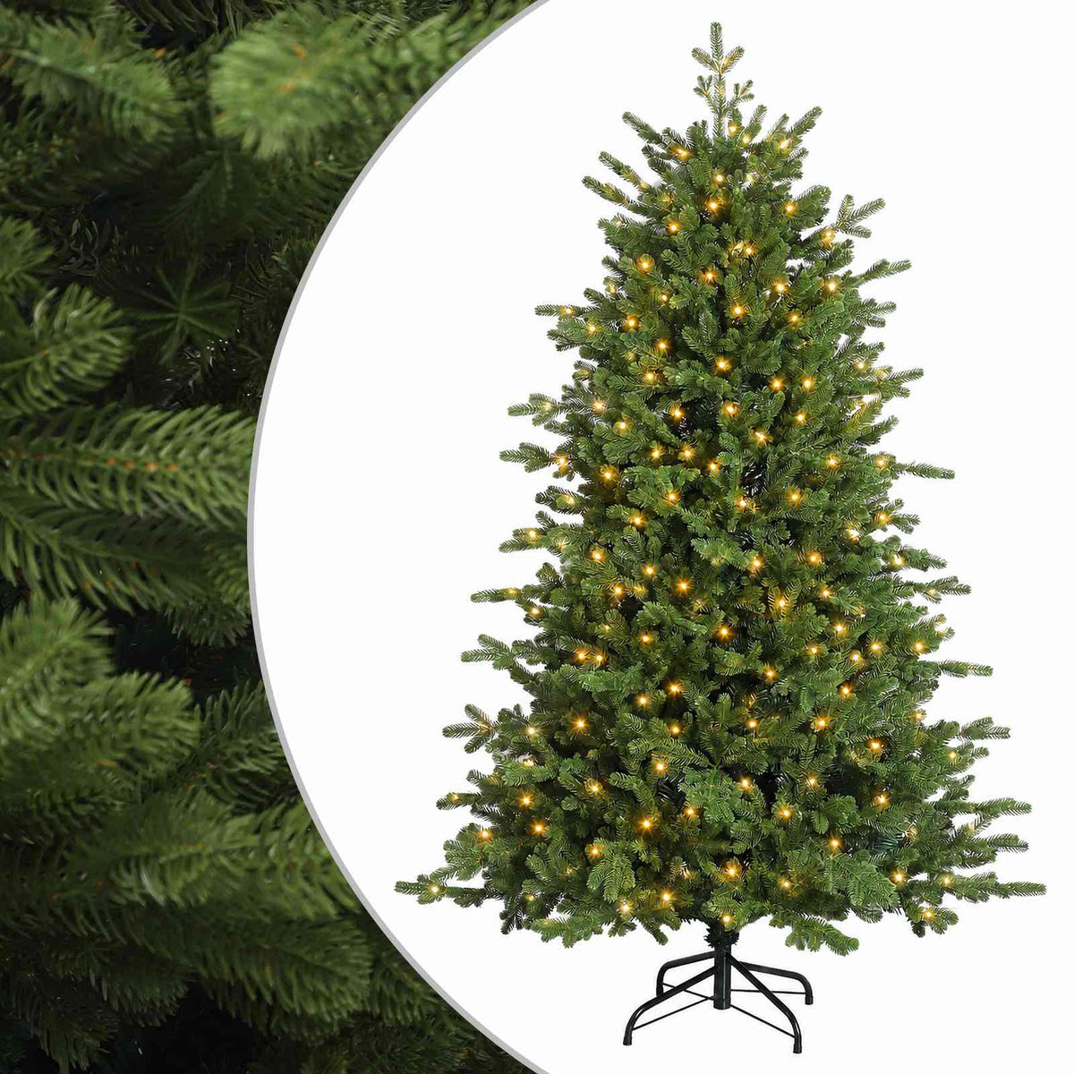 Kunstmatige Inklapbare Kerstboom 120 cm 150 LED's Warmwit is nu te koop bij PeponiXL, paradijselijk wonen!