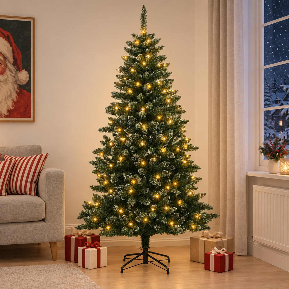 vidaXL Kunstmatige Inklapbare Kerstboom 120 cm 150 LED's Warmwit