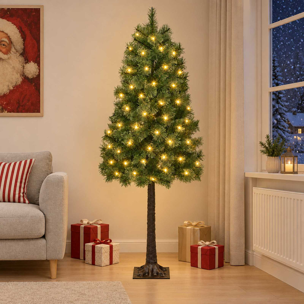 Kunstmatige Inklapbare Kerstboom 120 cm 150 LED's Warmwit is nu te koop bij PeponiXL, paradijselijk wonen!
