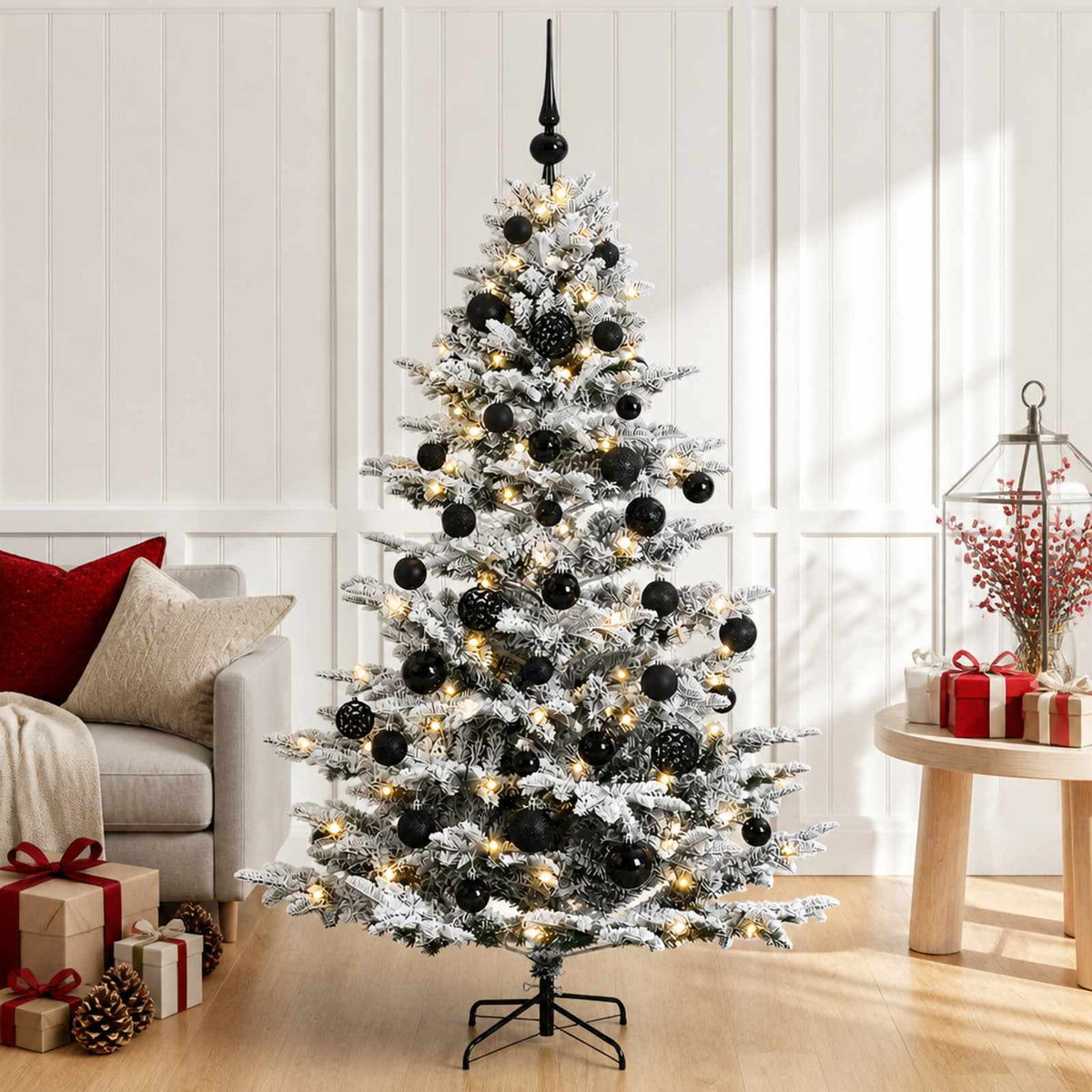Kunstkerstboom met kerstbal 150 cm 150 LED's Warmwit PE & PVC is nu te koop bij PeponiXL, paradijselijk wonen!
