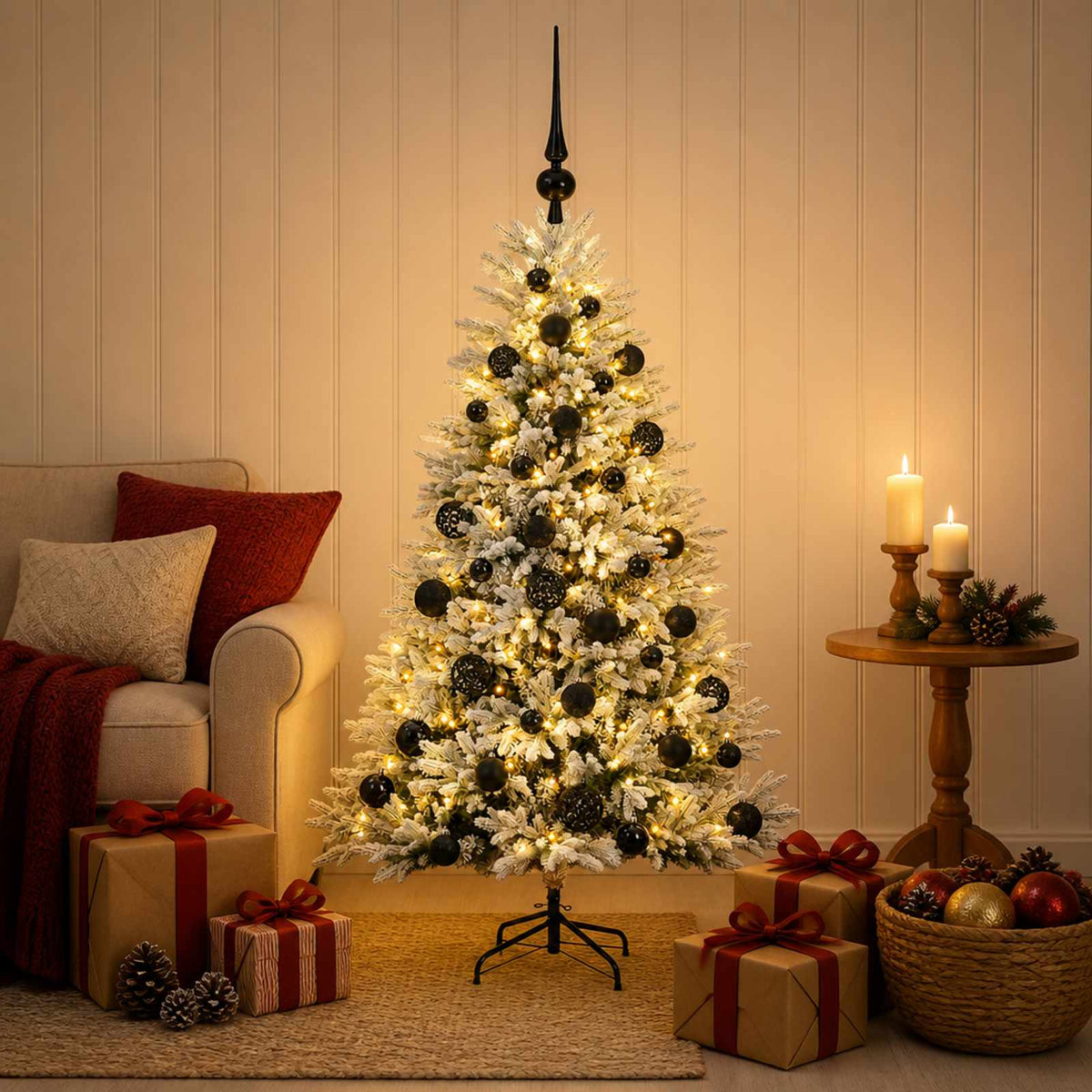 vidaXL Kunstkerstboom met Ballen 150 cm 150 LED's Warmwit