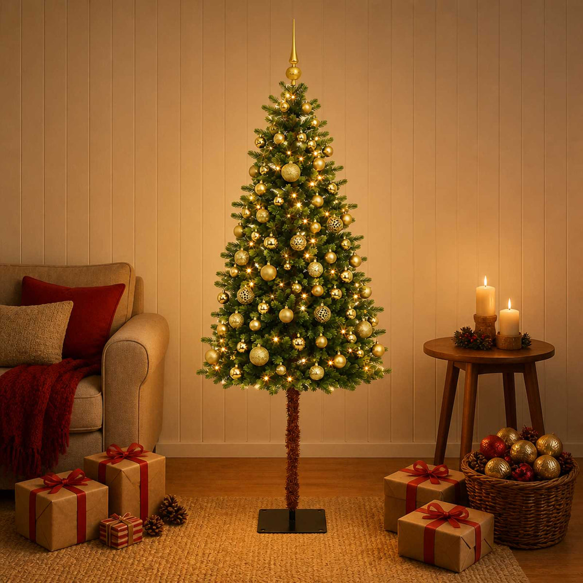 vidaXL Kunstkerstboom met Ballen 150 cm 150 LED's Warmwit