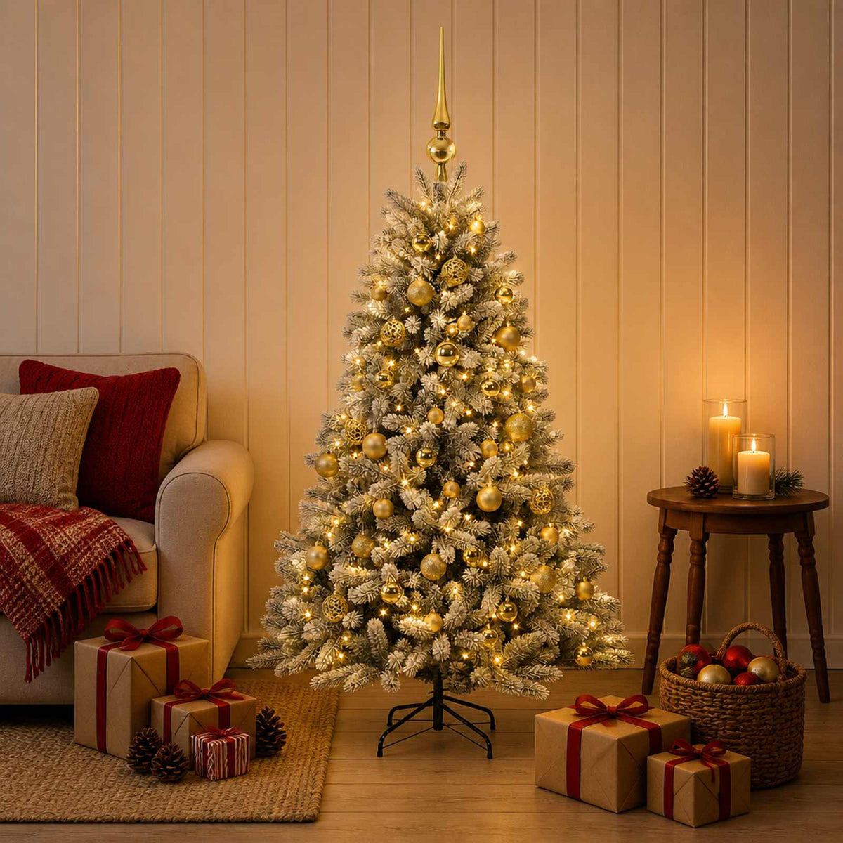 vidaXL Kunstkerstboom met Ballen 150 cm 150 LED's Warmwit