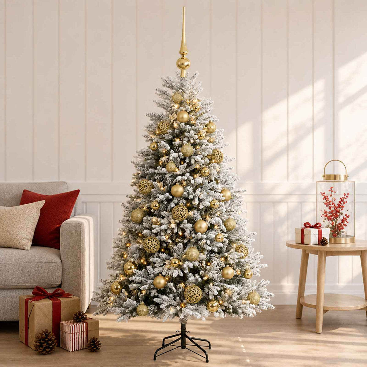 vidaXL Kunstkerstboom met Ballen 150 cm 150 LED's Warmwit