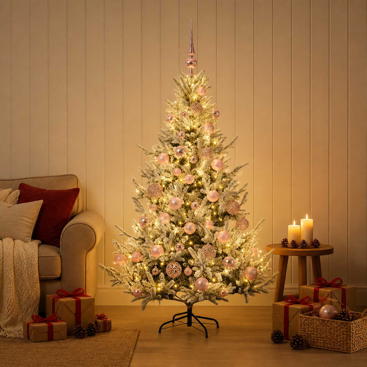 Kunstkerstboom met kerstbal 150 cm 150 LED's Warmwit is nu te koop bij PeponiXL, paradijselijk wonen!
