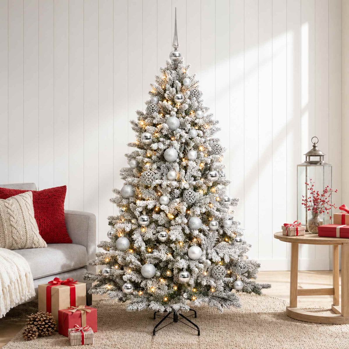 Kunstkerstboom met Ballen 120 cm 150 LED's Warmwit is nu te koop bij PeponiXL, paradijselijk wonen!
