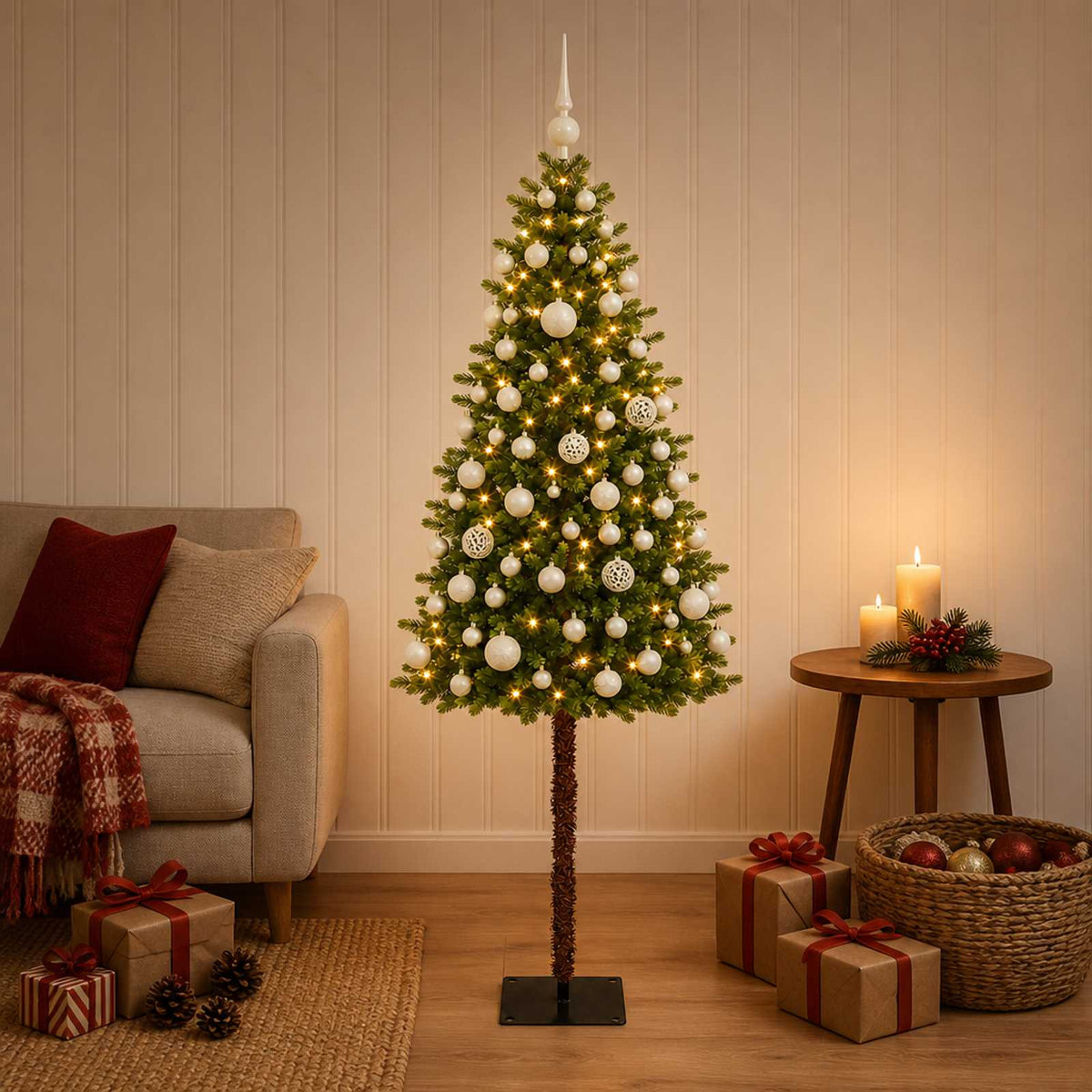 vidaXL Kunstkerstboom met Ballen 150 cm 150 LED's Warmwit