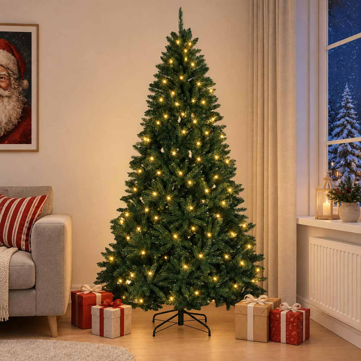 Kunstmatige Inklapbare Kerstboom 300 cm 600 LED's Warmwit is nu te koop bij PeponiXL, paradijselijk wonen!