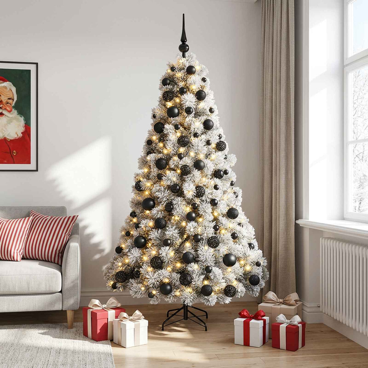 Kunstkerstboom met kerstbal 240 cm 300 LED's Warmwit is nu te koop bij PeponiXL, paradijselijk wonen!