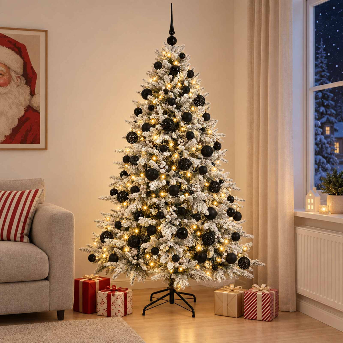 Kunstkerstboom met kerstbal 240 cm 300 LED's Warmwit is nu te koop bij PeponiXL, paradijselijk wonen!