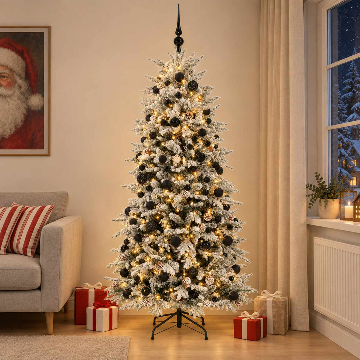 Kunstmatige Inklapbare Kerstboom 180 cm 300 LED's Warmwit is nu te koop bij PeponiXL, paradijselijk wonen!