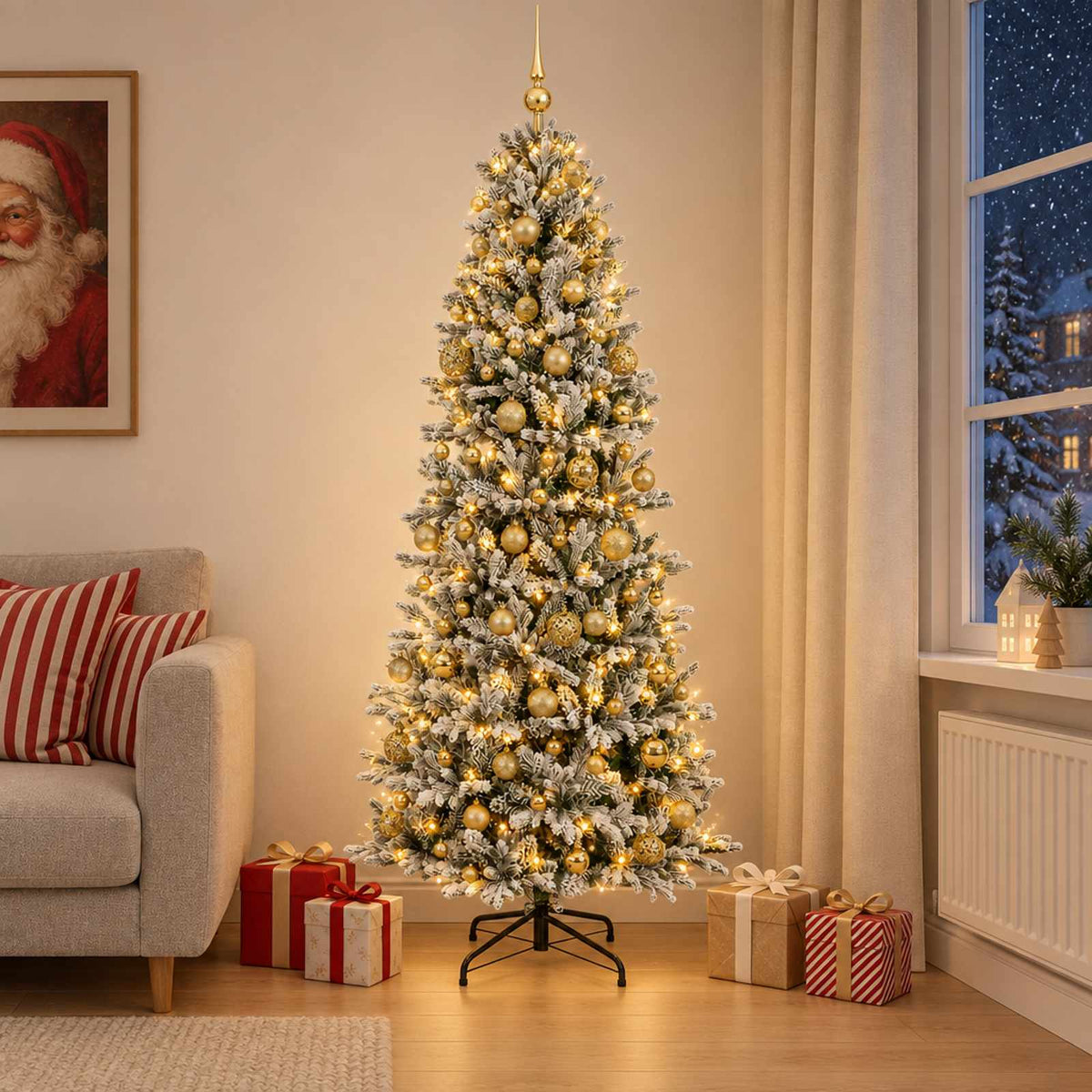 Kunstkerstboom met kerstbal 180 cm 300 LED's Warmwit PVC en PE is nu te koop bij PeponiXL, paradijselijk wonen!