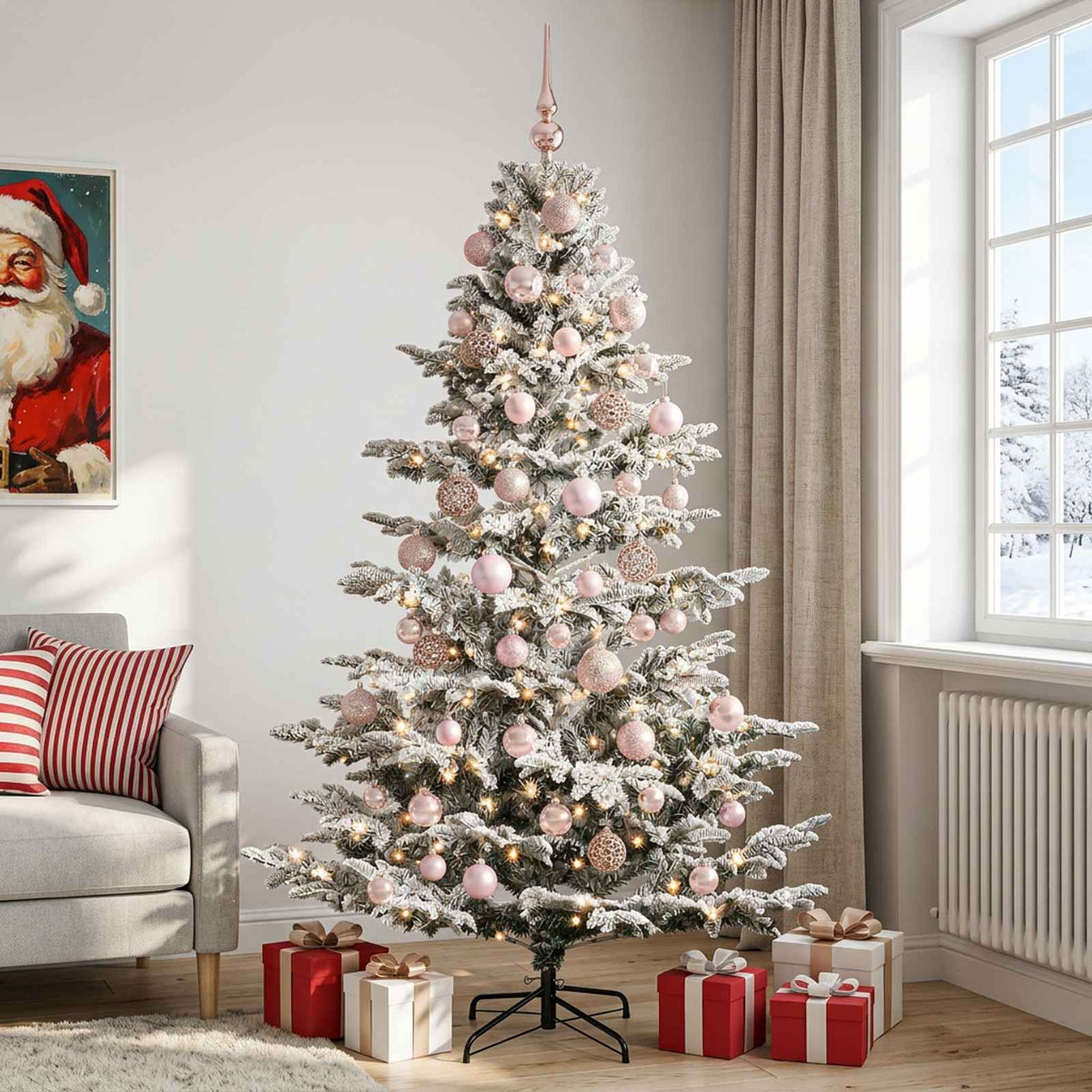 Kunstkerstboom met kerstbal 240 cm 300 LED's Warmwit PE & PVC is nu te koop bij PeponiXL, paradijselijk wonen!