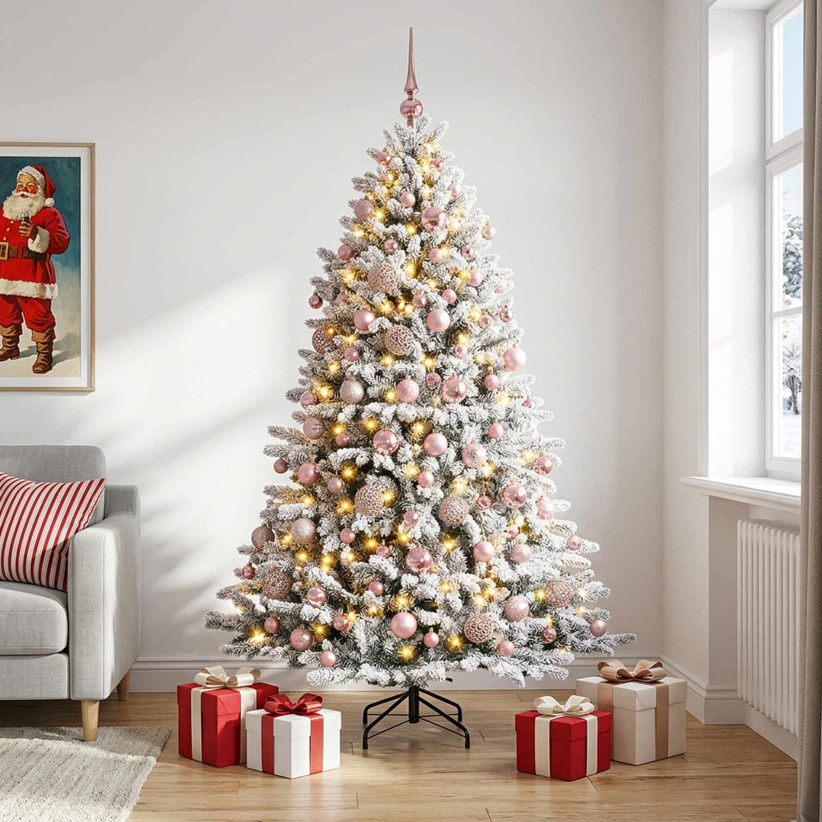 Kunstkerstboom met Ballen 240 cm 300 LED's Warmwit is nu te koop bij PeponiXL, paradijselijk wonen!