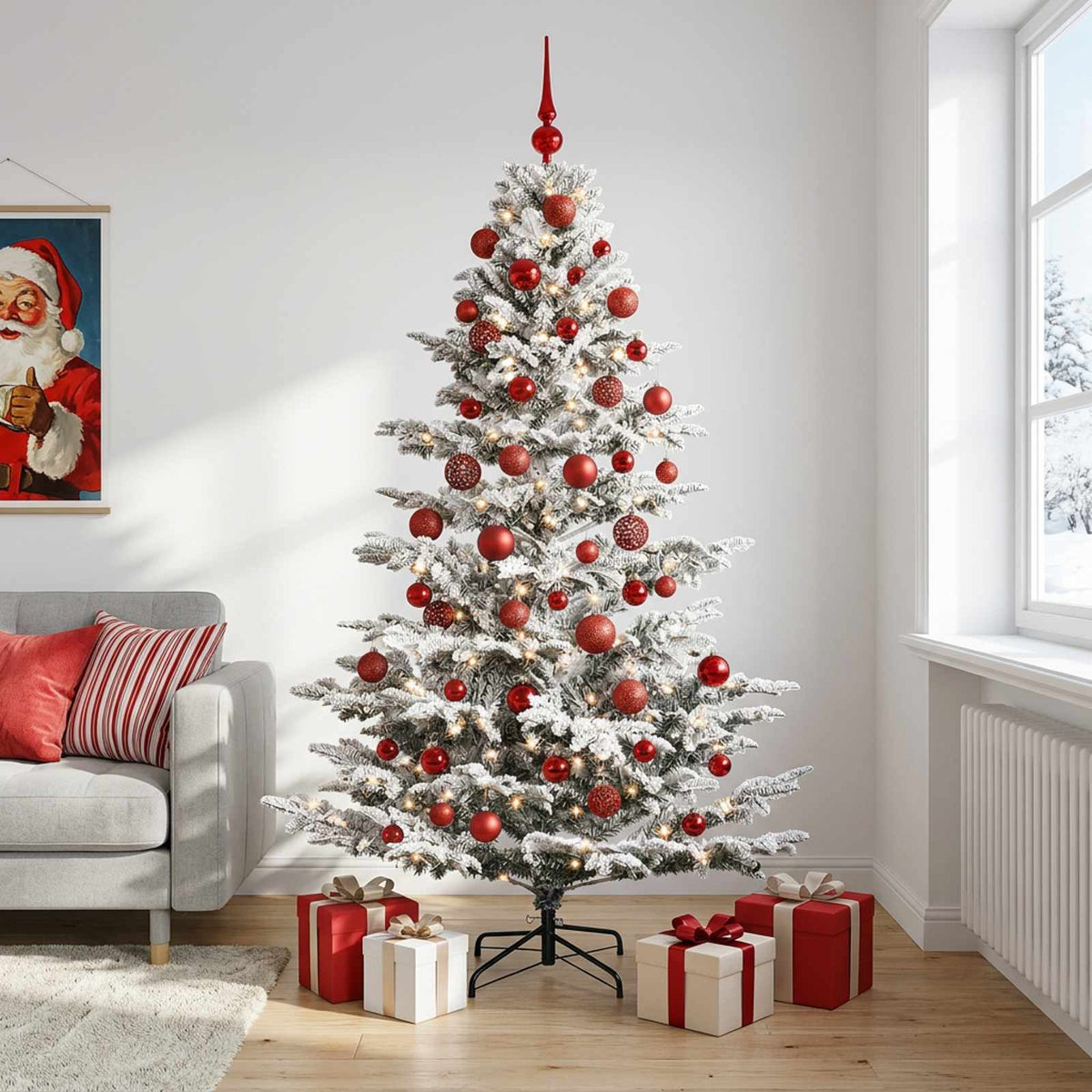Kunstkerstboom met kerstbal 180 cm 300 LED's Warmwit PE & PVC is nu te koop bij PeponiXL, paradijselijk wonen!