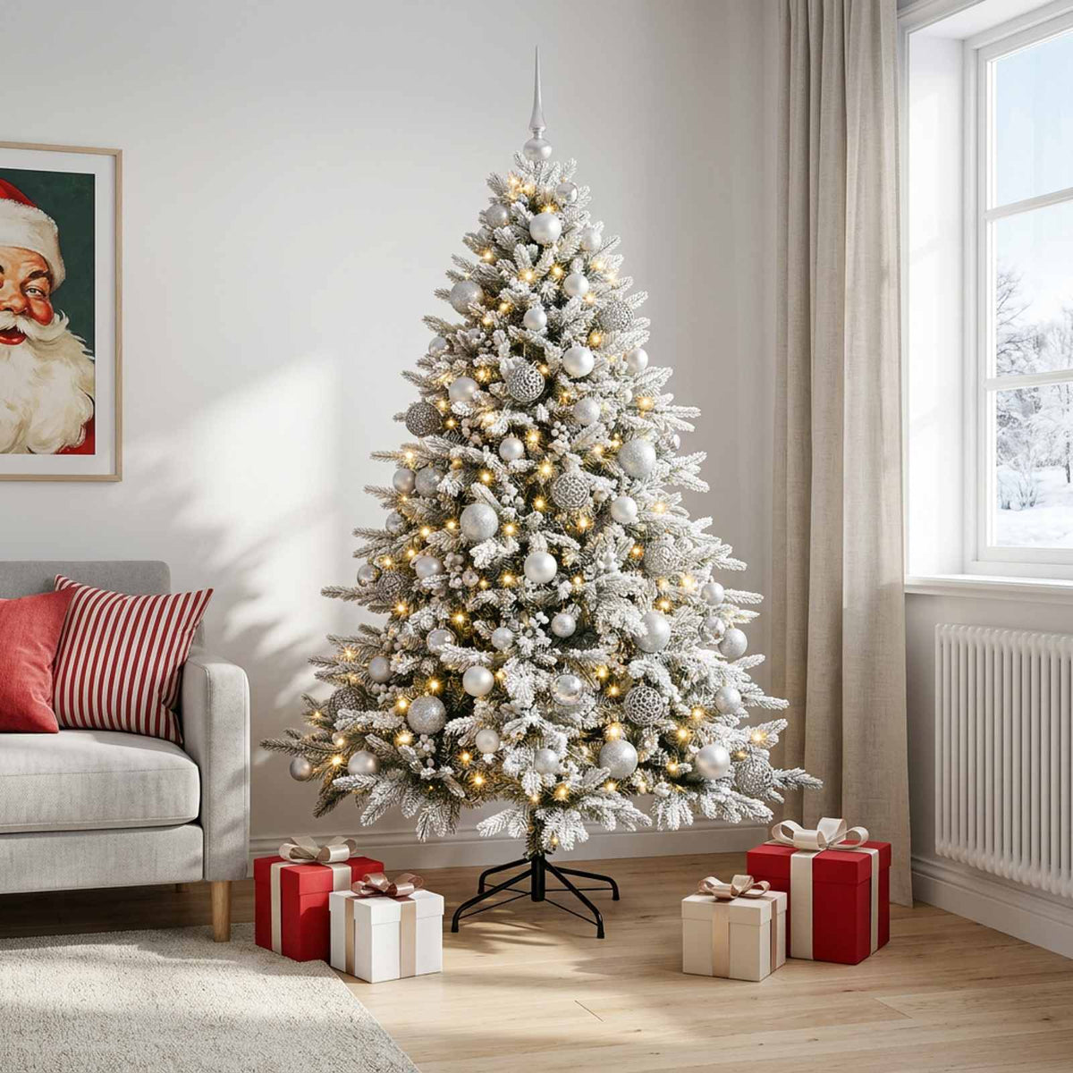Kunstkerstboom met kerstbal 240 cm 300 LED's Warmwit is nu te koop bij PeponiXL, paradijselijk wonen!