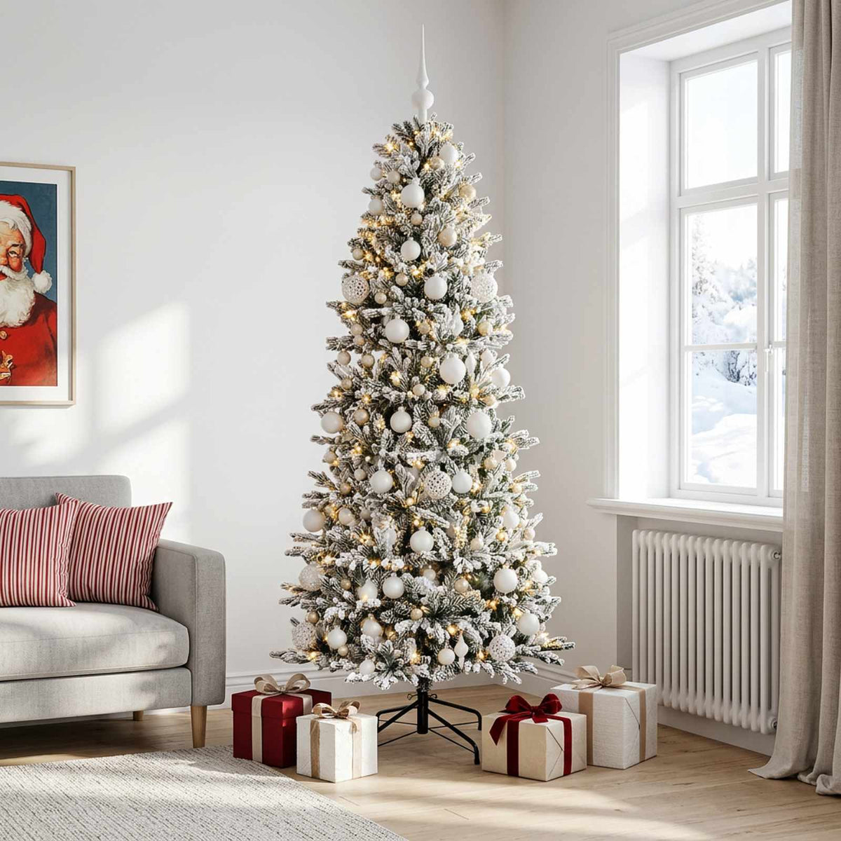 Kunstkerstboom met kerstbal 180 cm 300 LED's Warmwit PVC en PE is nu te koop bij PeponiXL, paradijselijk wonen!