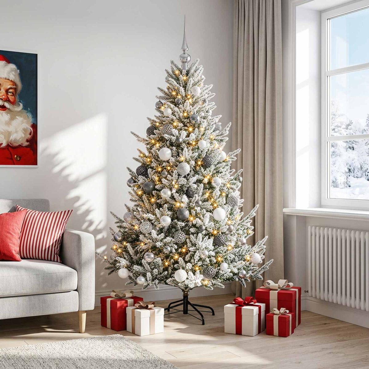 Kunstkerstboom met kerstbal 180 cm 300 LED's Warmwit is nu te koop bij PeponiXL, paradijselijk wonen!