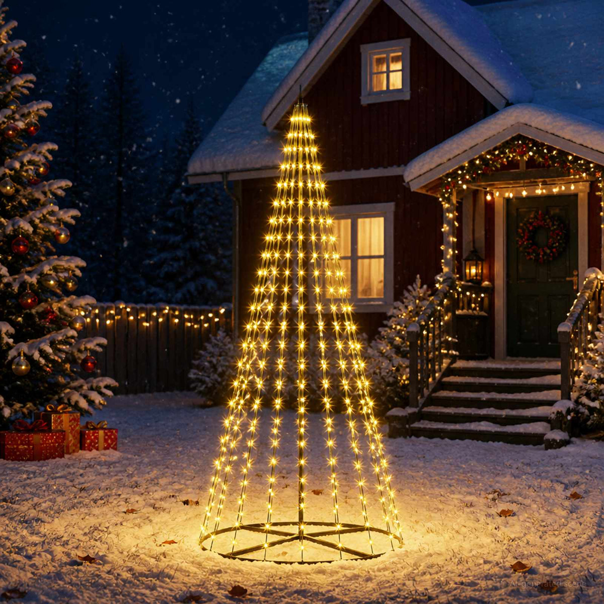 LED Kerstboom 235 cm 500 LED's Warmwit IJzer Zwart is nu te koop bij PeponiXL, paradijselijk wonen!