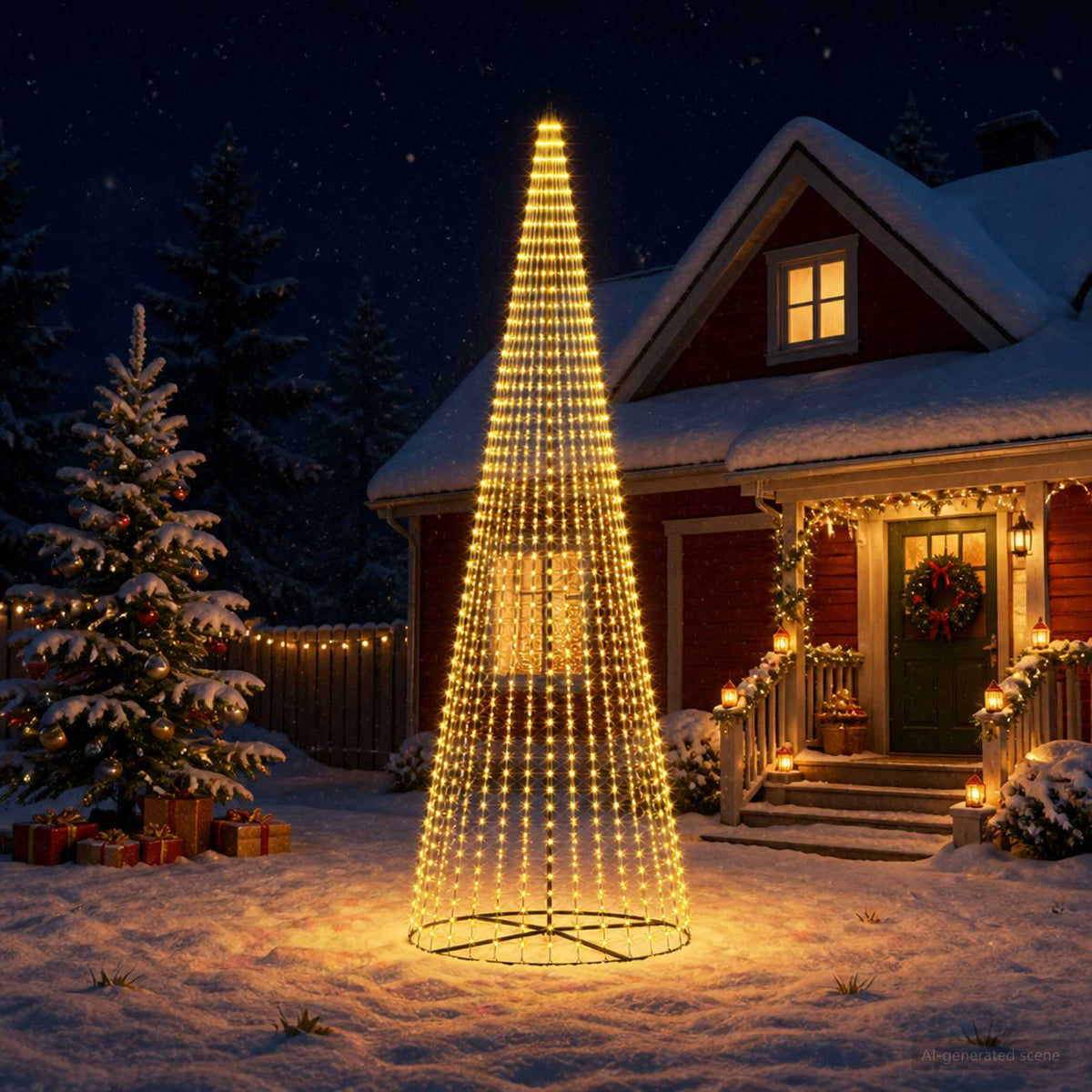LED Kerstboom 485 cm 1632 LED's Warmwit IJzer Zwart is nu te koop bij PeponiXL, paradijselijk wonen!