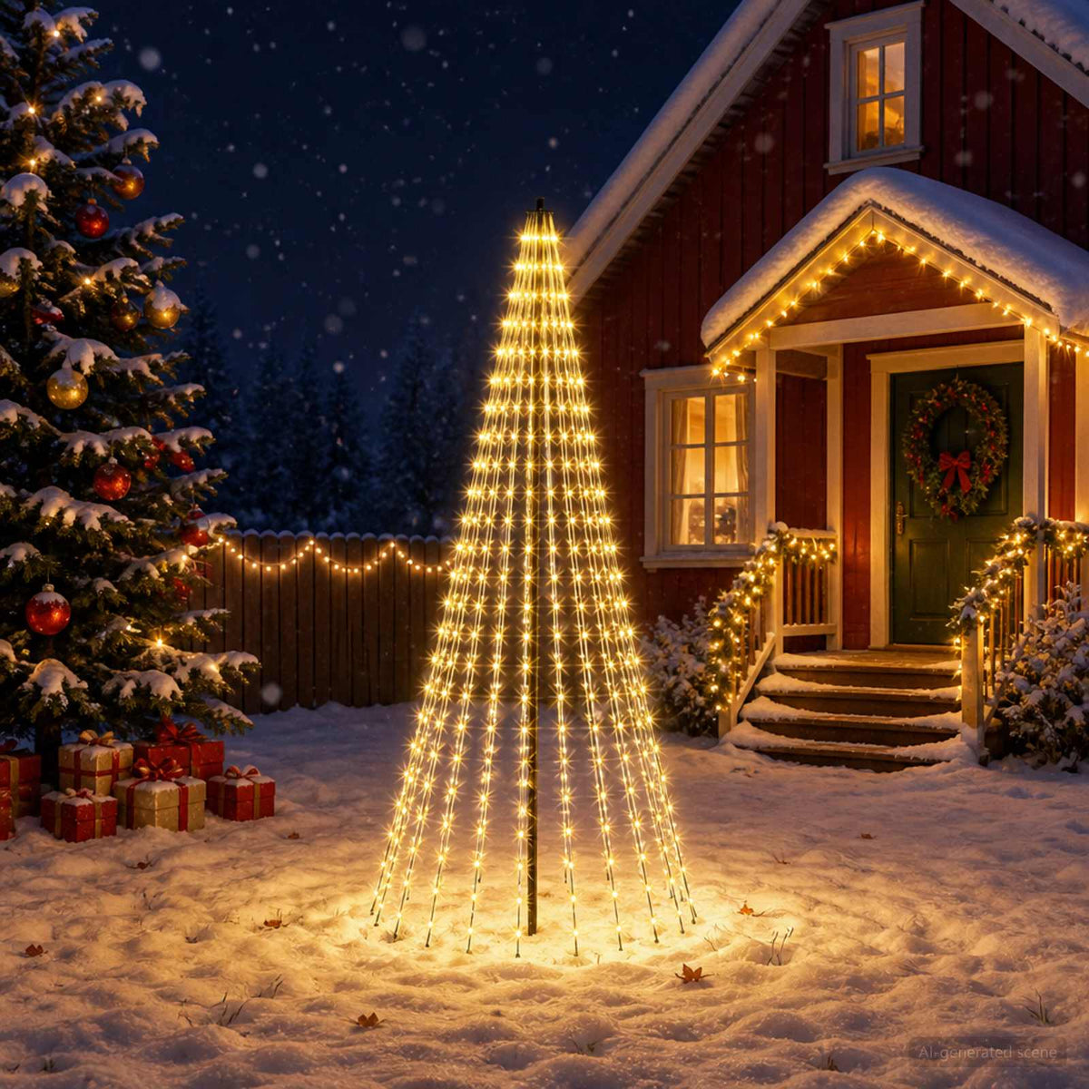 LED Kerstboom 235 cm 500 LED's Warmwit IJzer Zwart is nu te koop bij PeponiXL, paradijselijk wonen!