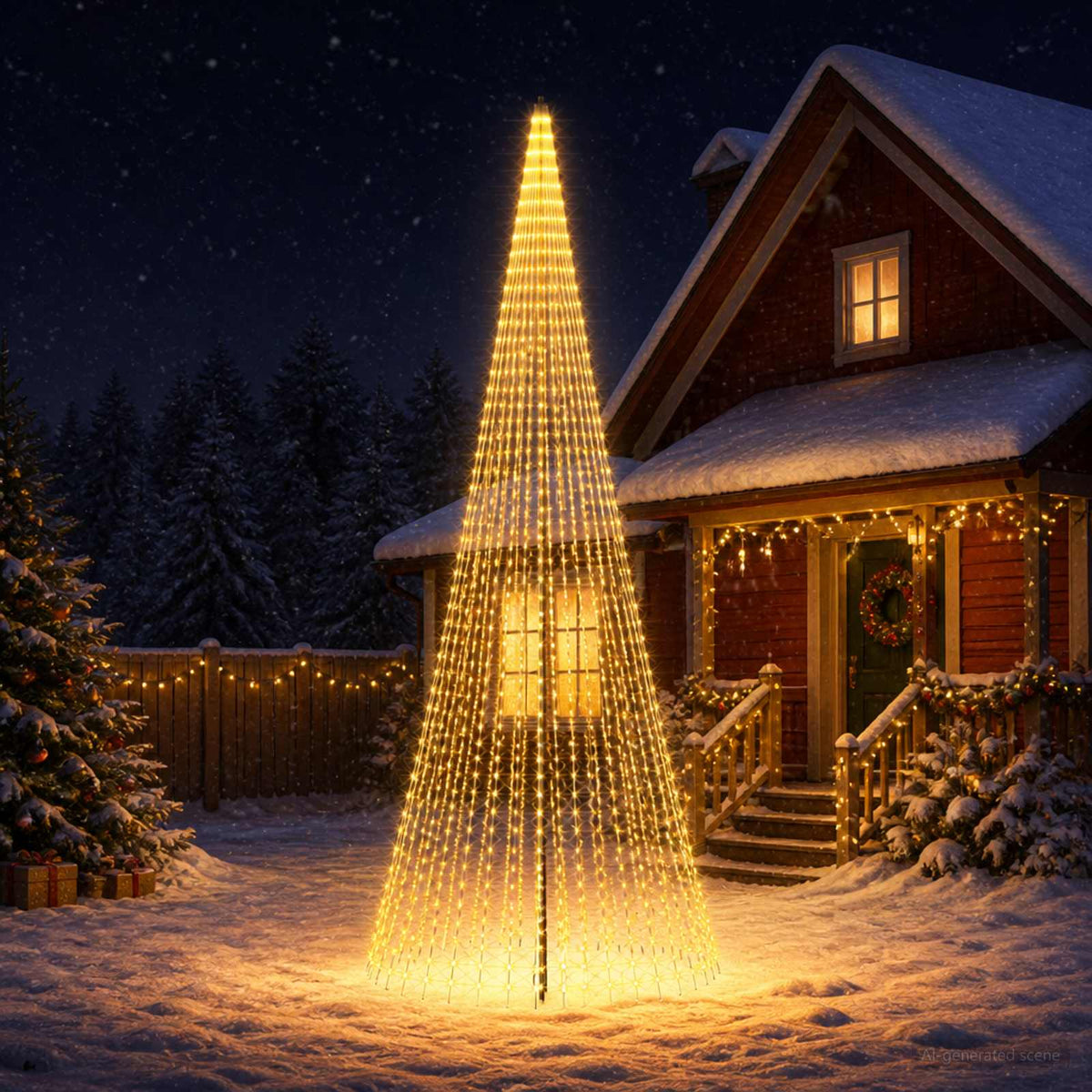 LED Kerstboom 485 cm 1632 LED's Warmwit IJzer Zwart is nu te koop bij PeponiXL, paradijselijk wonen!