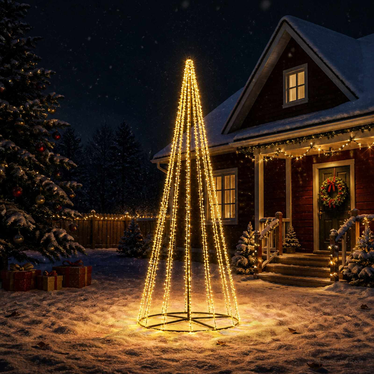 LED Kerstboom 385 cm 2460 LED's Warmwit Staal Zwart is nu te koop bij PeponiXL, paradijselijk wonen!