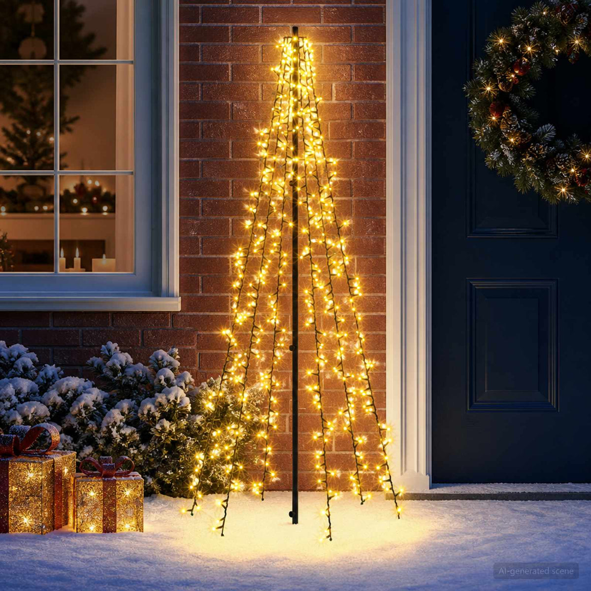 LED Kerstboom 165 cm 540 LED's Warmwit Staal Zwart is nu te koop bij PeponiXL, paradijselijk wonen!