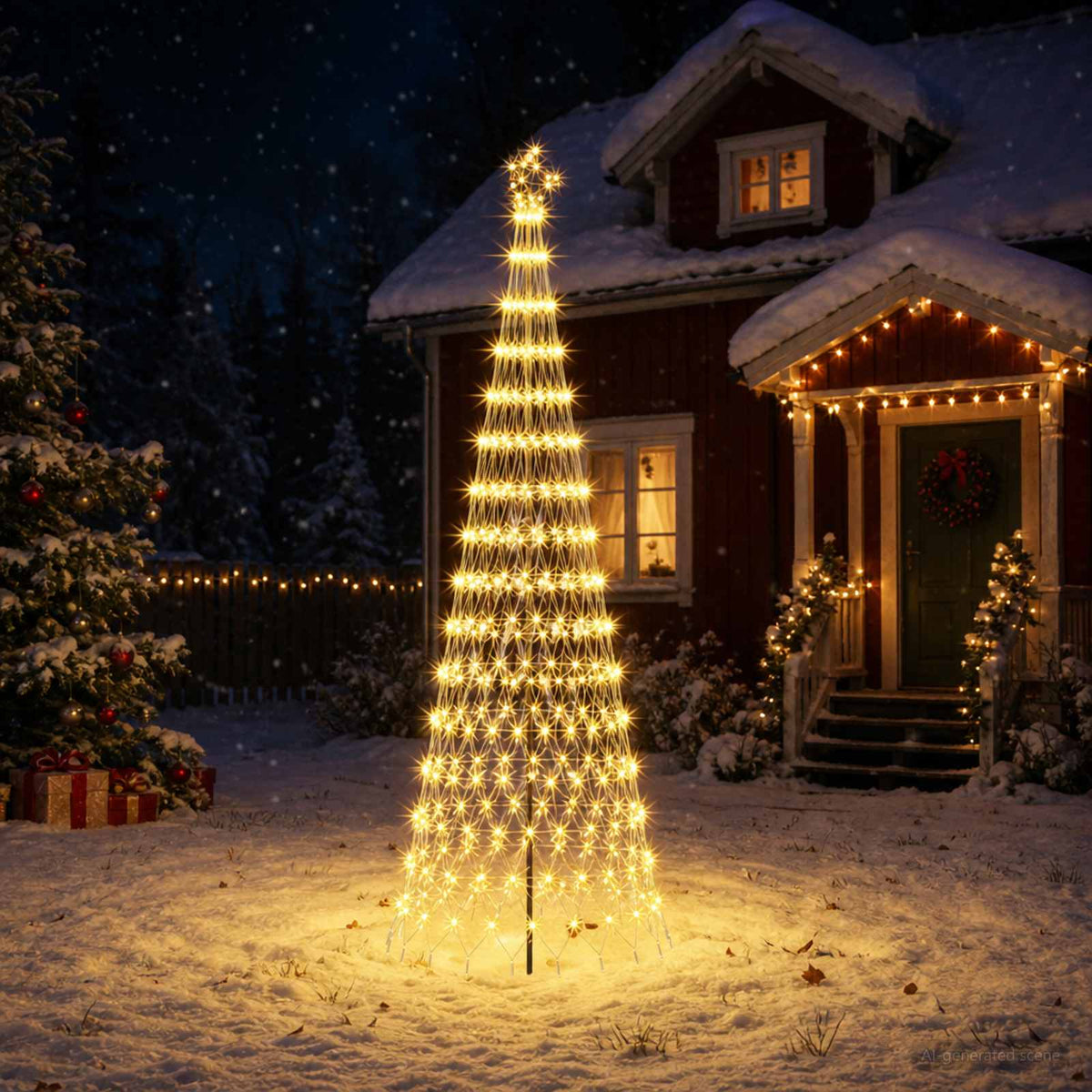 LED Kerstboom 300 cm 350 LED's Warmwit IJzer Zwart is nu te koop bij PeponiXL, paradijselijk wonen!