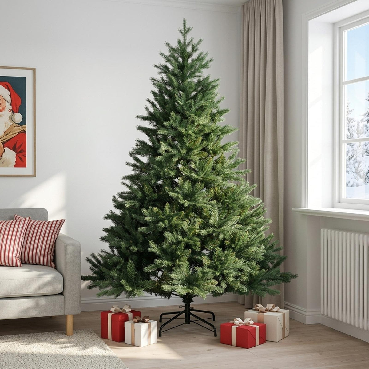Kunstmatige Inklapbare Kerstboom 210 cm PVC en Metaal Groen is nu te koop bij PeponiXL, paradijselijk wonen!
