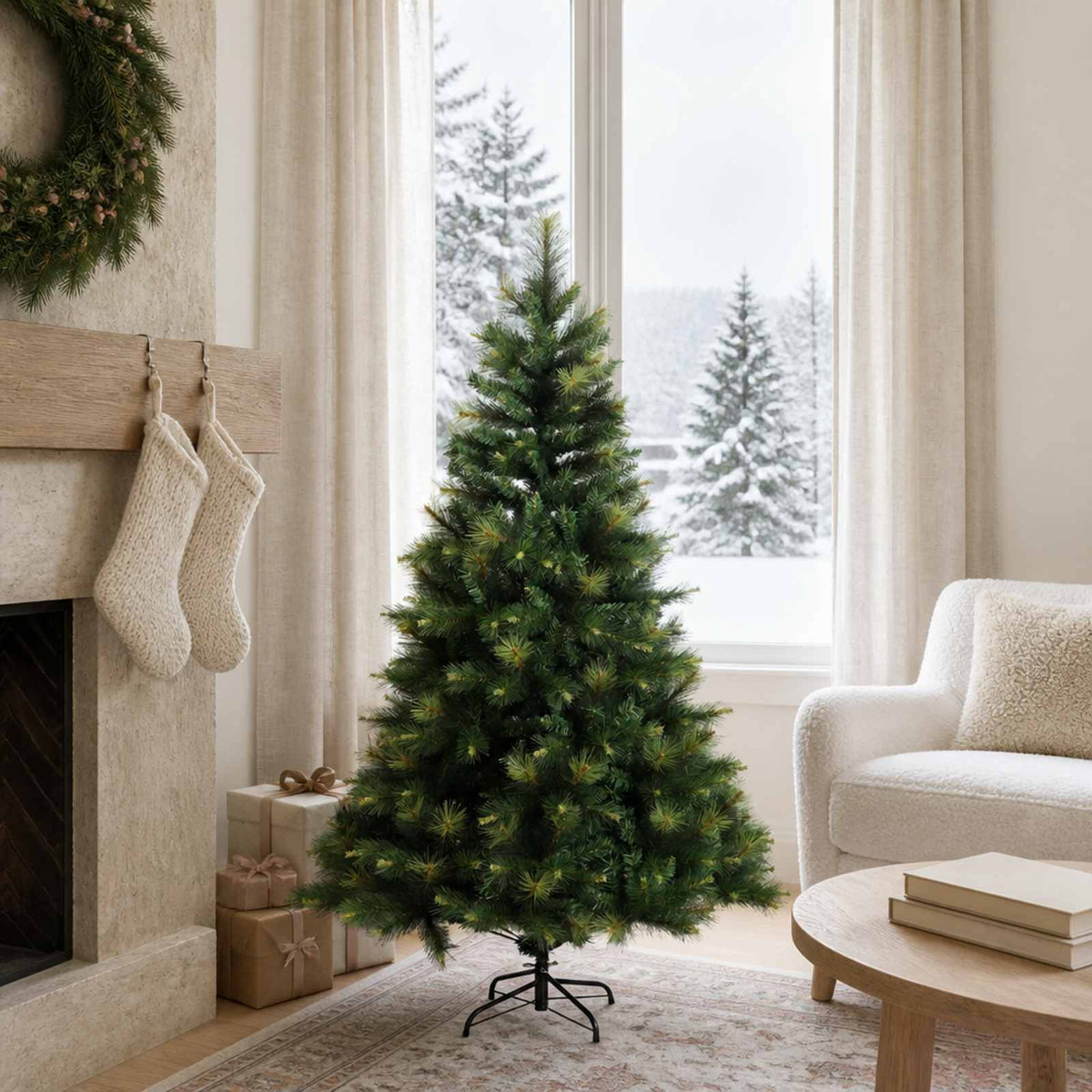 Kunstmatige Inklapbare Kerstboom 150 cm PVC en Metaal Groen is nu te koop bij PeponiXL, paradijselijk wonen!