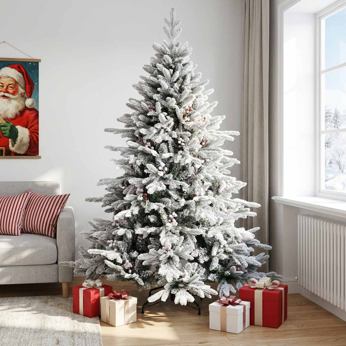 Kunstmatige Inklapbare Kerstboom 240 cm PVC en Metaal is nu te koop bij PeponiXL, paradijselijk wonen!