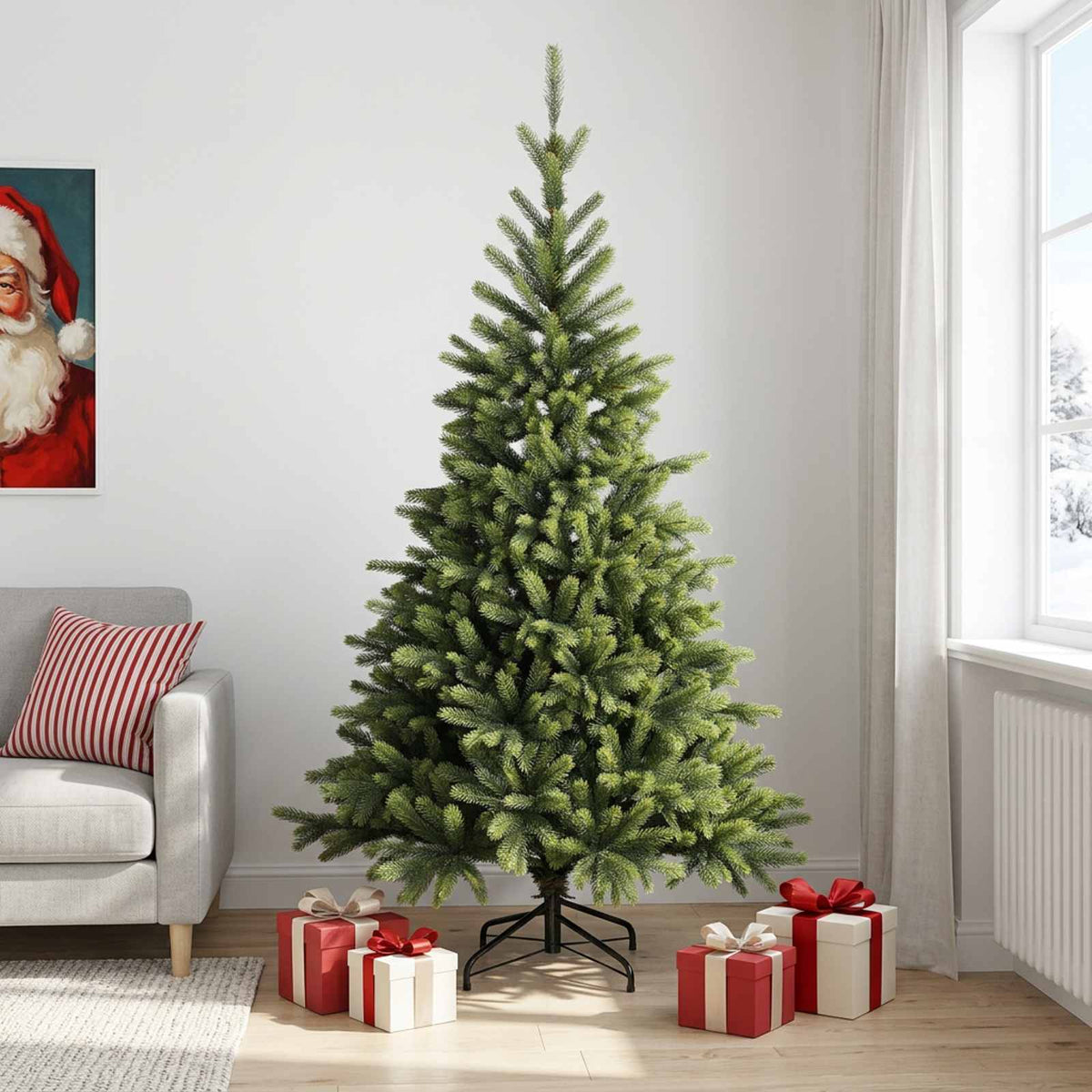 Kunstmatige Inklapbare Kerstboom 240 cm PVC en Metaal Groen is nu te koop bij PeponiXL, paradijselijk wonen!