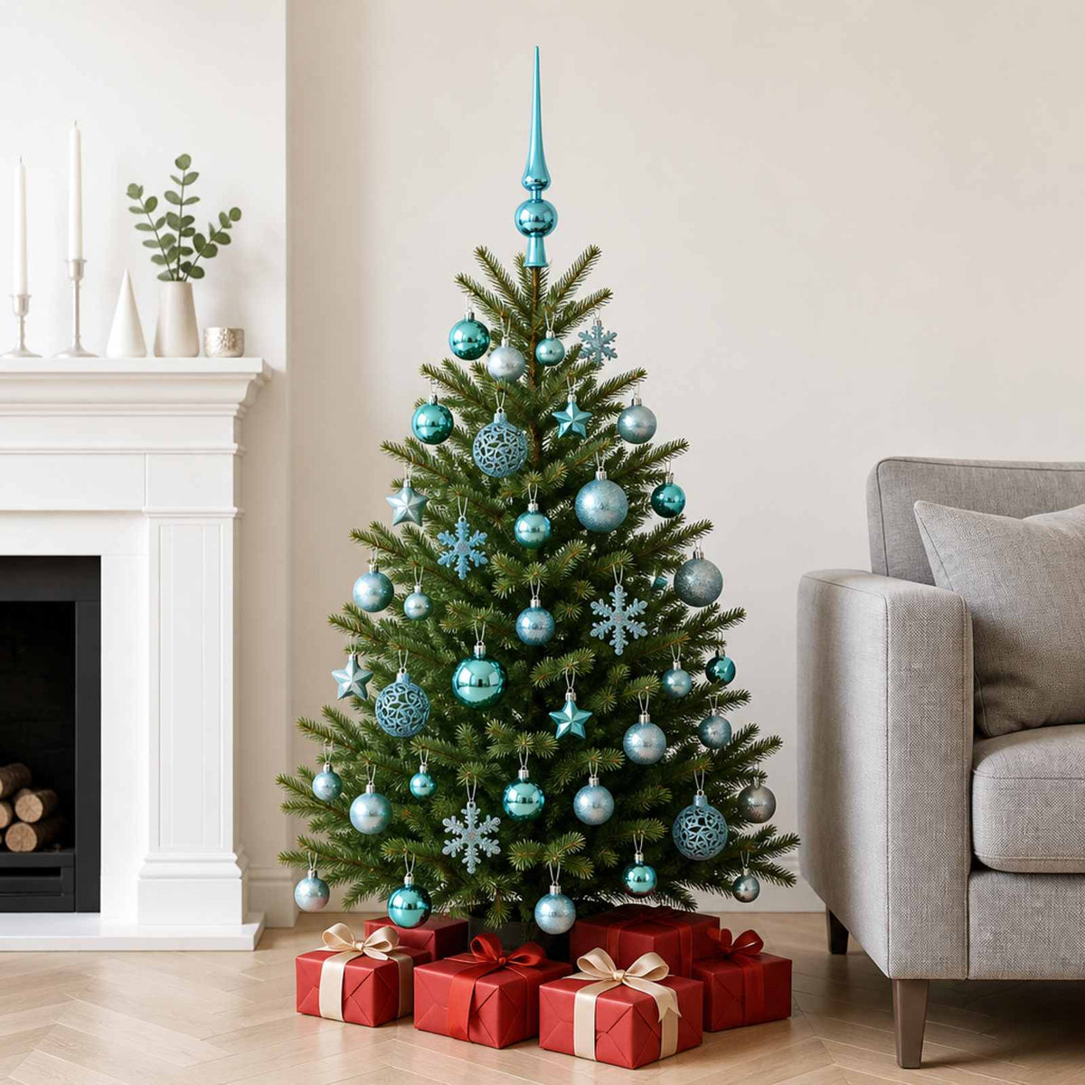 vidaXL Kerstballen set 111 st Turquoise 6 cm Polystyreen