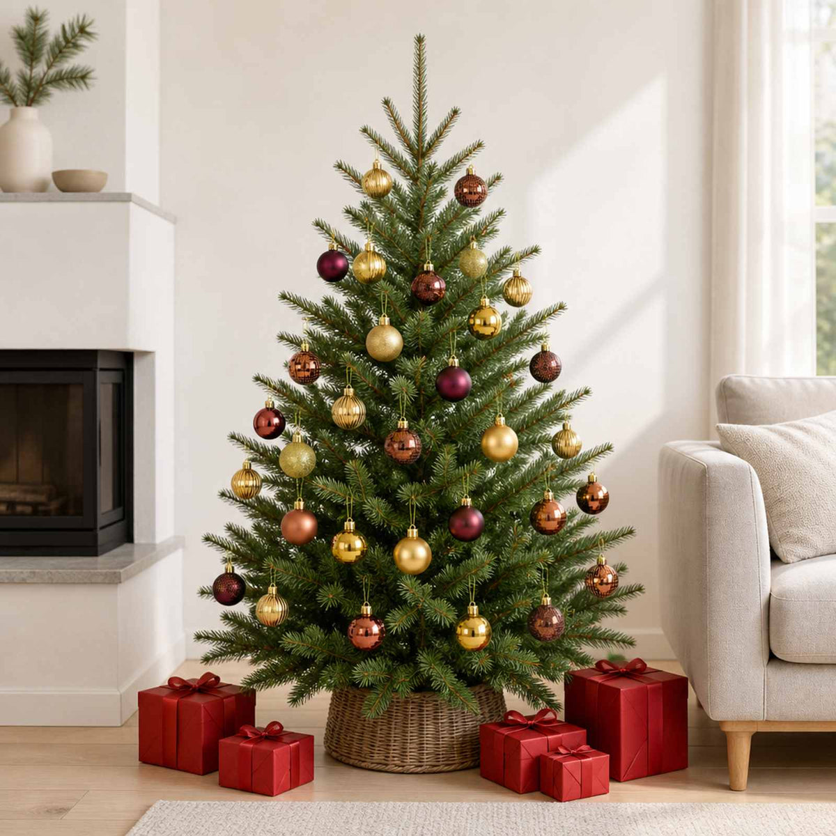Kerstballen set 100 st Bruin en goud 4 cm Polystyreen is nu te koop bij PeponiXL, paradijselijk wonen!