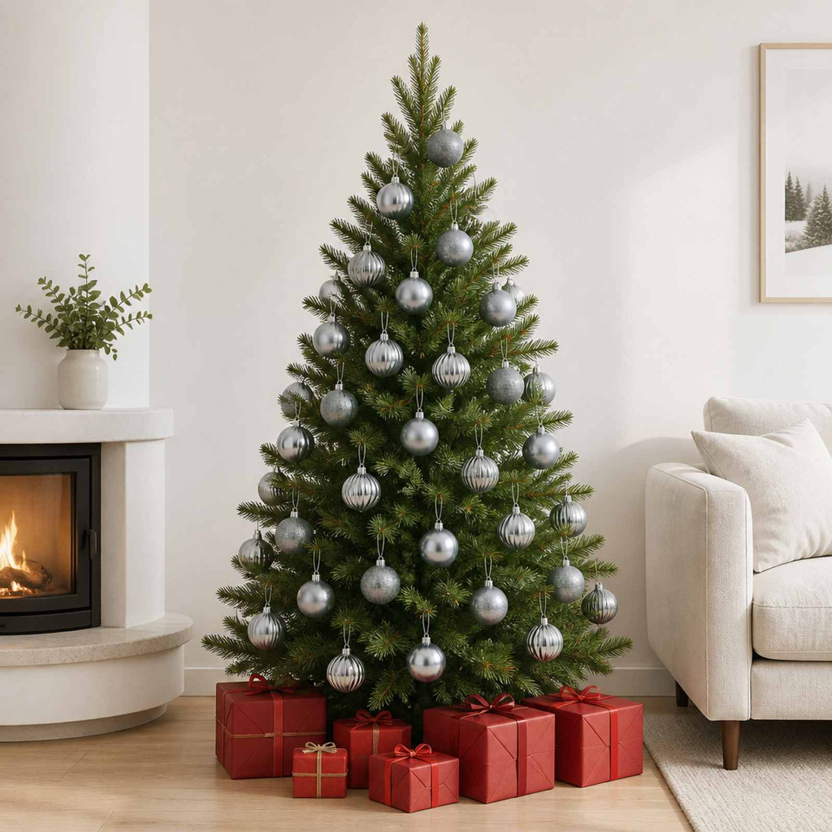 Kerstballen set 75 st Grijs 6 cm Polystyreen is nu te koop bij PeponiXL, paradijselijk wonen!