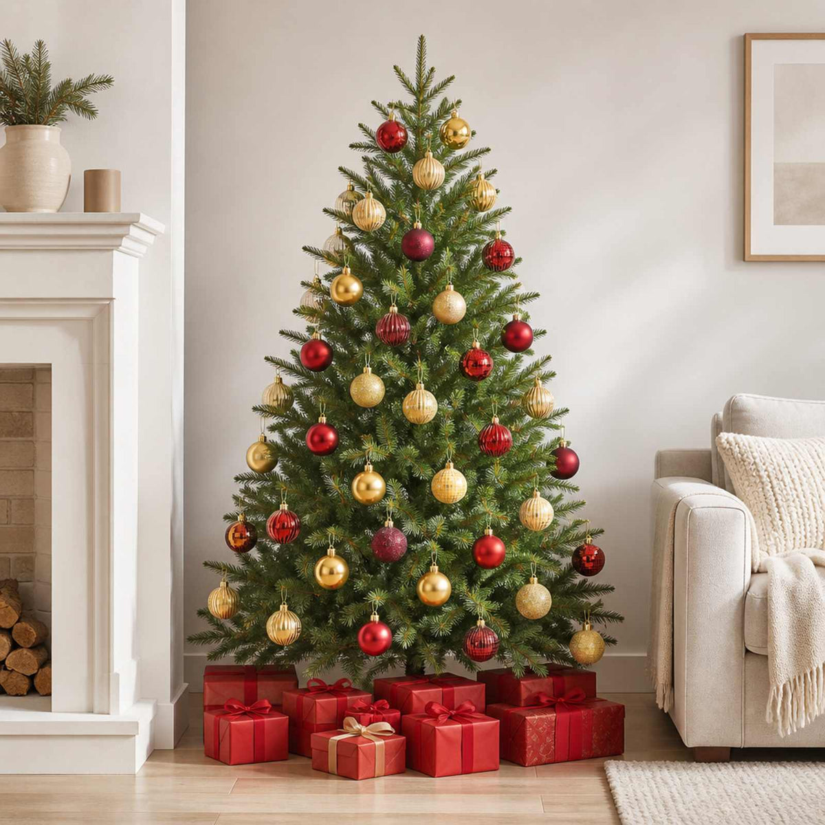 Kerstballen set 75 st Goud en wijnrood 6 cm Polystyreen is nu te koop bij PeponiXL, paradijselijk wonen!