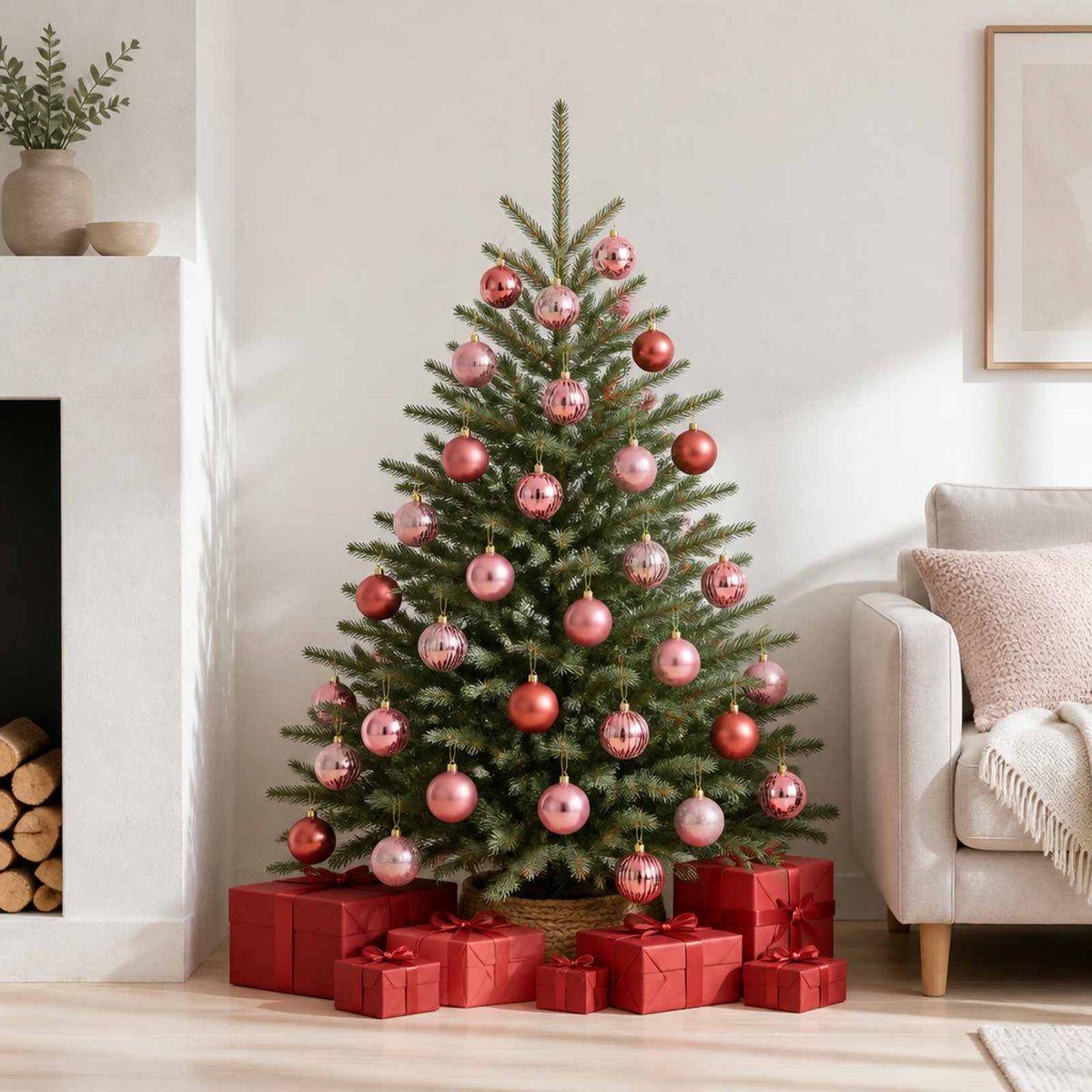 Kerstballen set 50 st Roze en rosé 8 cm Polystyreen is nu te koop bij PeponiXL, paradijselijk wonen!