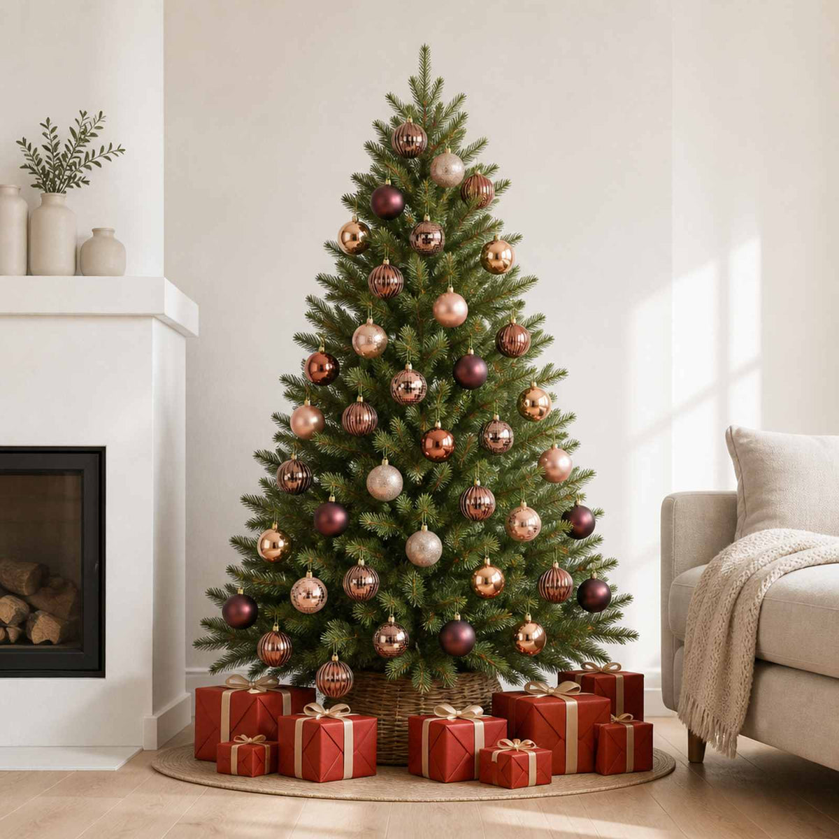 Kerstballen set 50 st Champagne en bruin 8 cm Polystyreen is nu te koop bij PeponiXL, paradijselijk wonen!