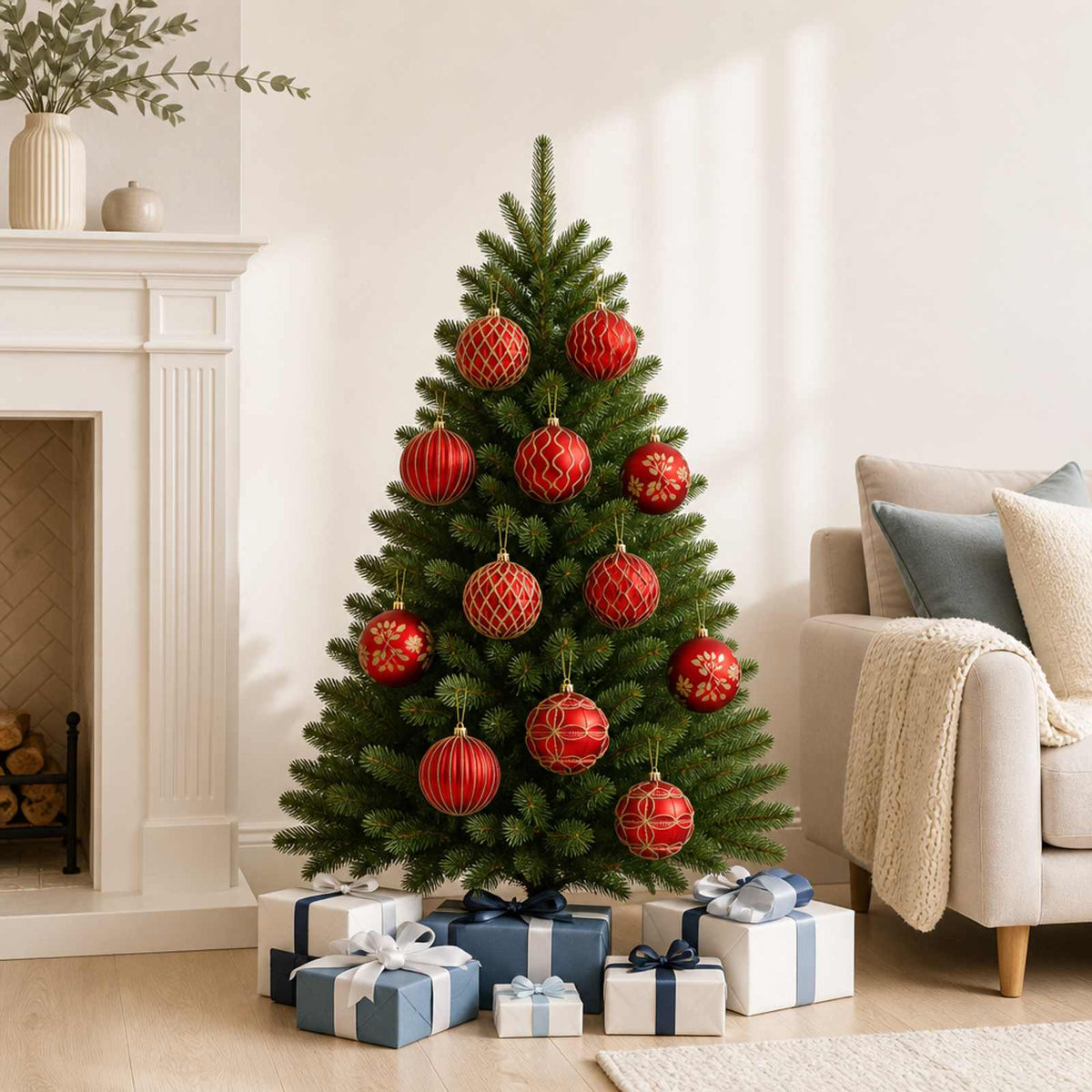 Kerstbalset XL 12 st Rood en Goud 10 cm Polystyreen is nu te koop bij PeponiXL, paradijselijk wonen!