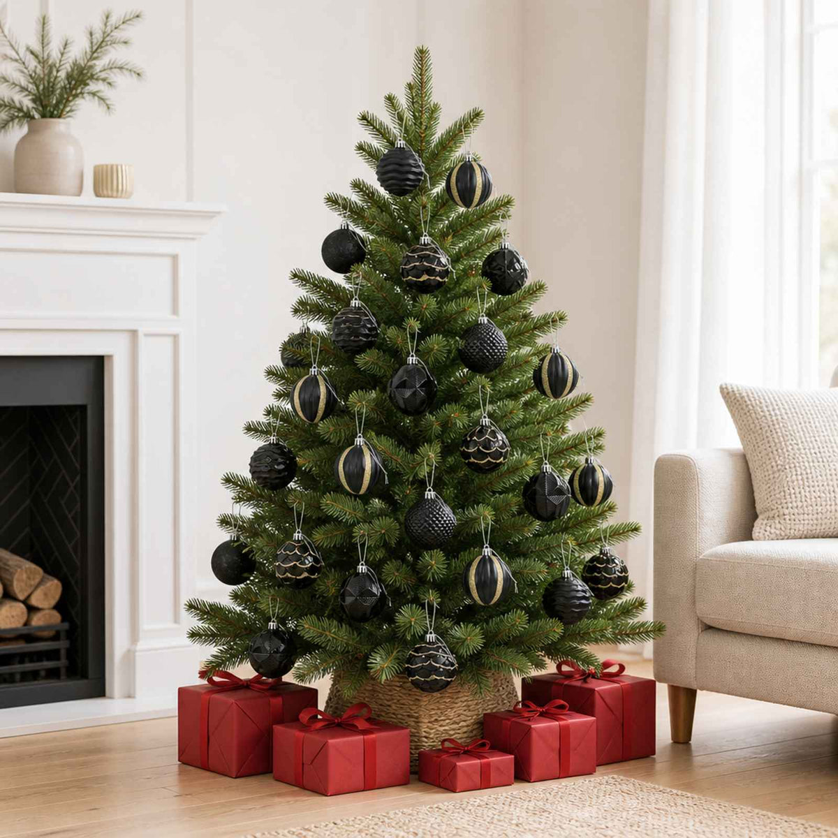 Kerstballen set 36 st Zwart 6 cm Polystyreen is nu te koop bij PeponiXL, paradijselijk wonen!