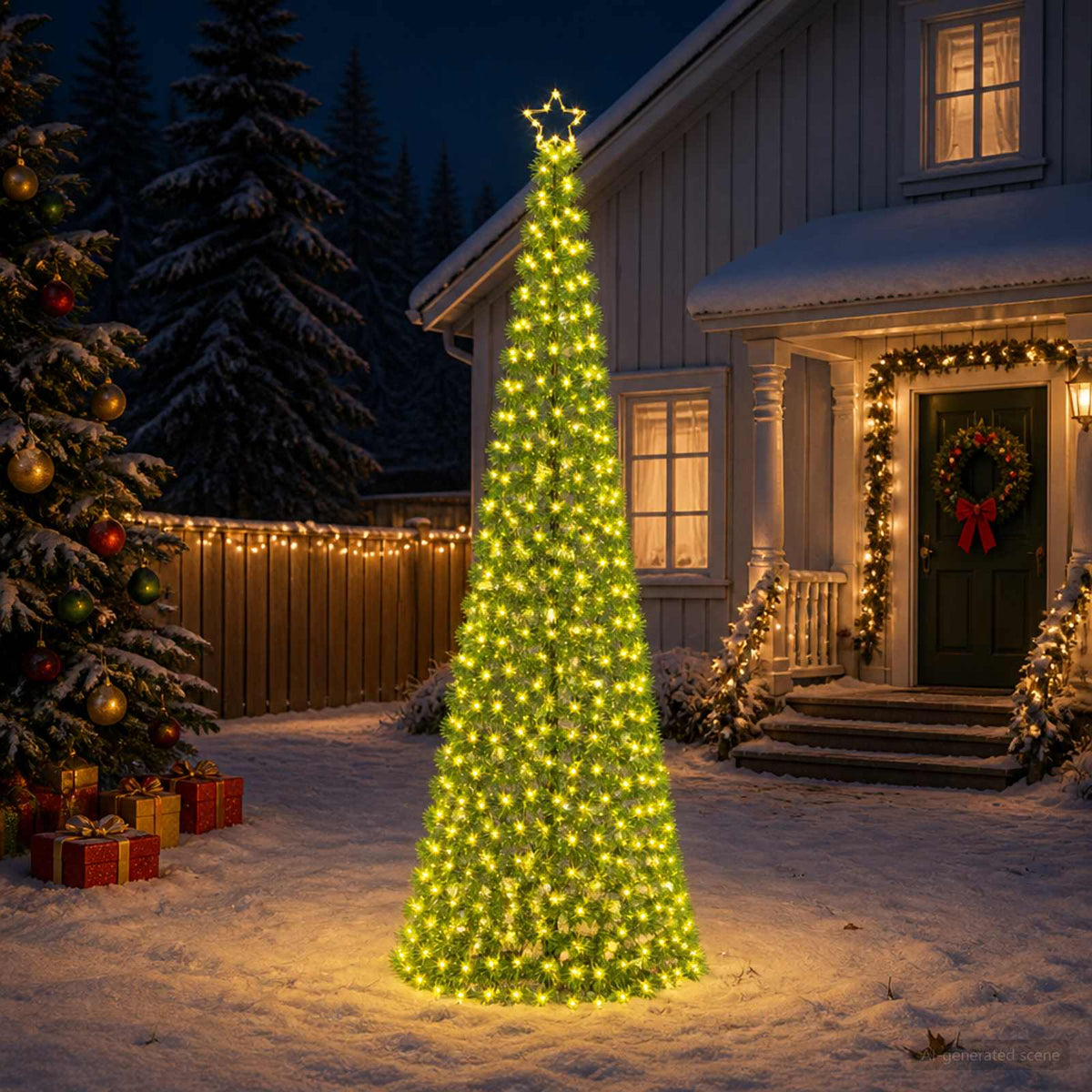 Led-kerstboom met tinsel en grondpen EKENAS 300 cm 475 LED's is nu te koop bij PeponiXL, paradijselijk wonen!