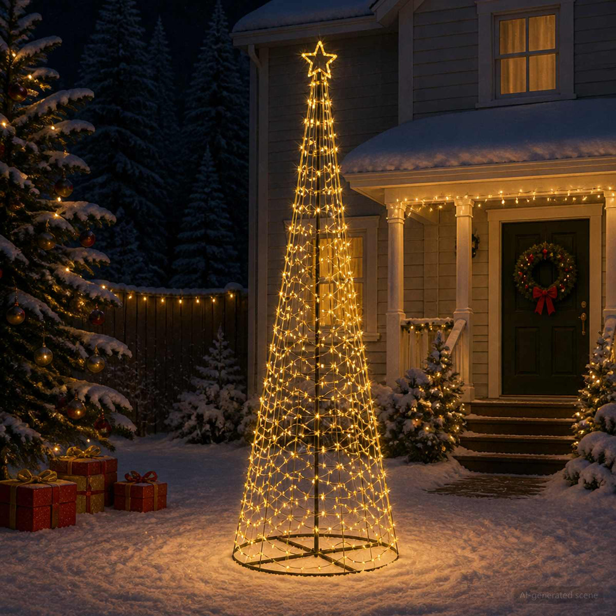 LED-kerstboom spiraal met voet EKENAS 300 cm 475 LED's Warmwit is nu te koop bij PeponiXL, paradijselijk wonen!