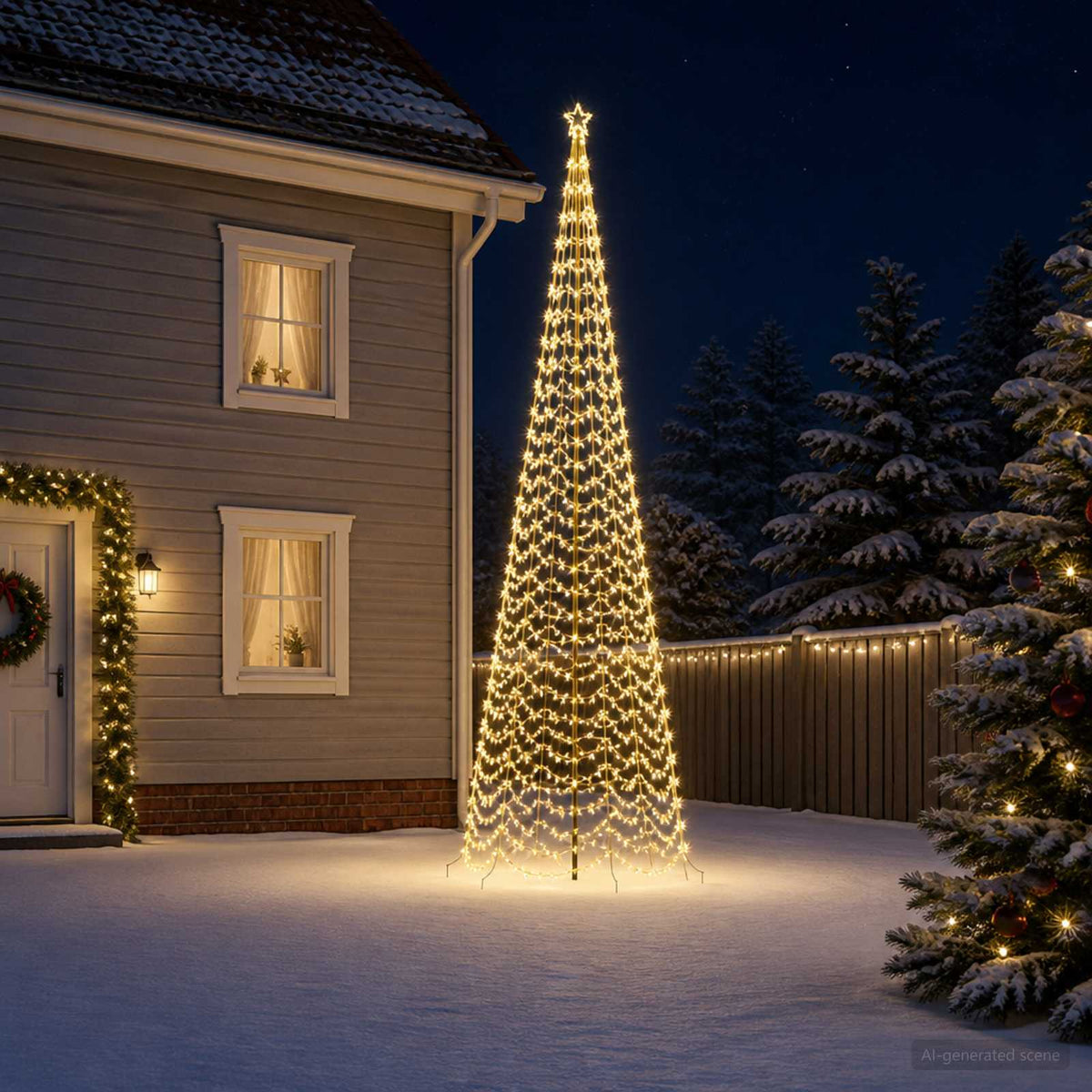 vidaXL Led-spiraalkerstboom met grondpen EKENAS 500 cm 868 LED's