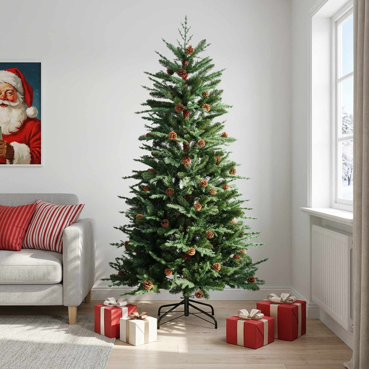 Kunstmatige Inklapbare Kerstboom 240 cm staal Groen is nu te koop bij PeponiXL, paradijselijk wonen!