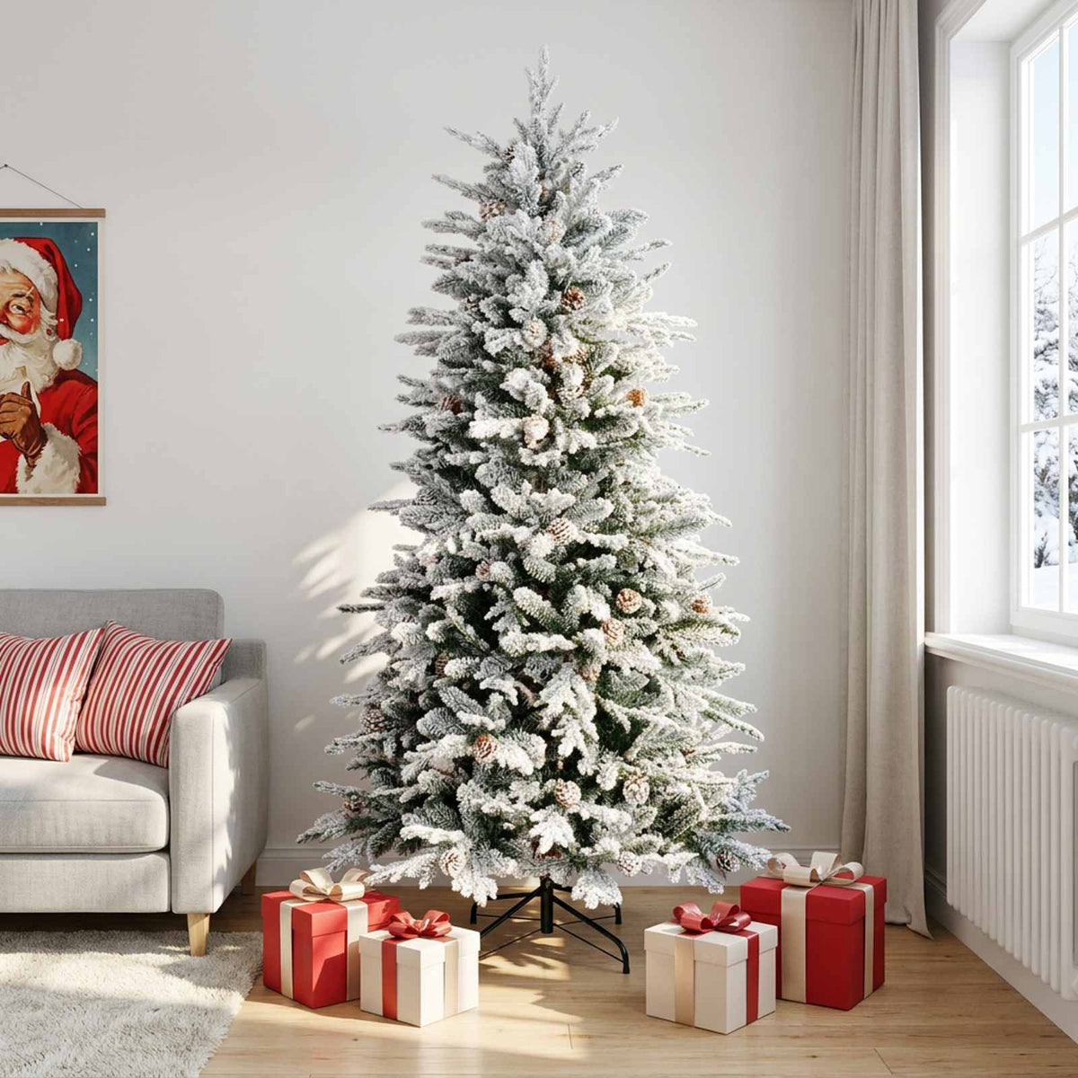 vidaXL Kunstmatige Inklapbare Kerstboom 210 cm PE & PVC Groen en Wit