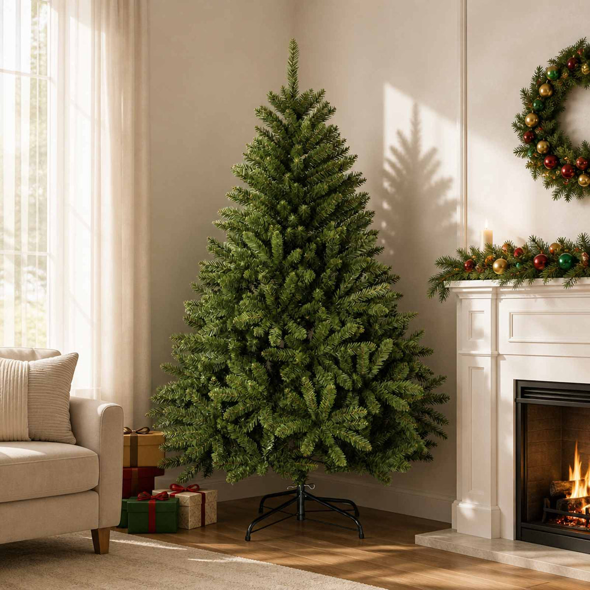 vidaXL Kunstmatige Inklapbare Kerstboom 180 cm PVC Lichtgroen