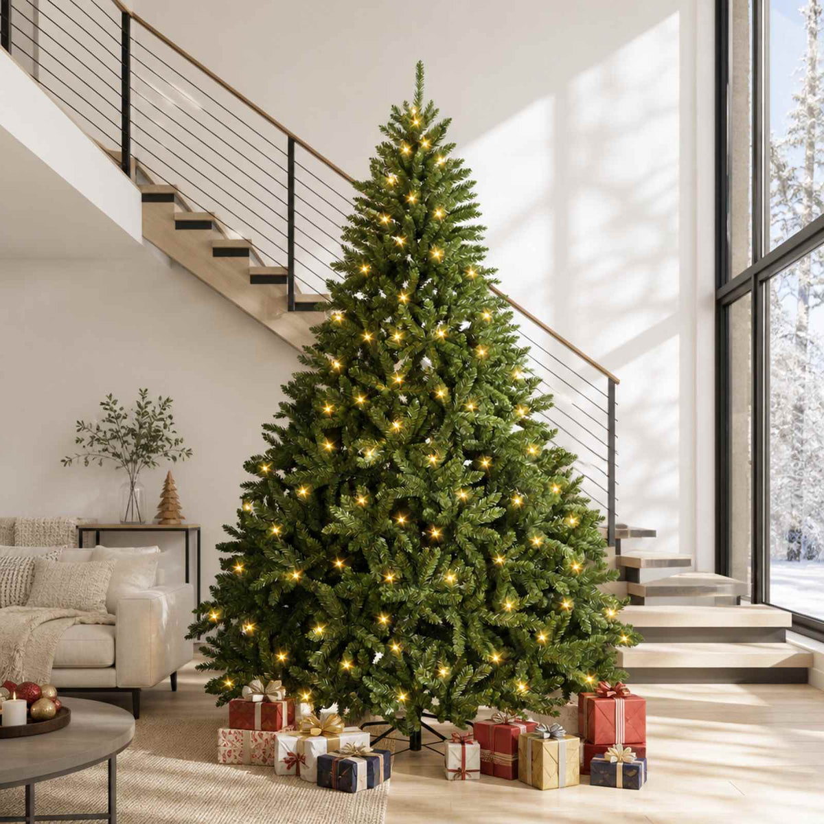 Kunstmatige Inklapbare Kerstboom 300 cm 1000 LED's Warmwit is nu te koop bij PeponiXL, paradijselijk wonen!
