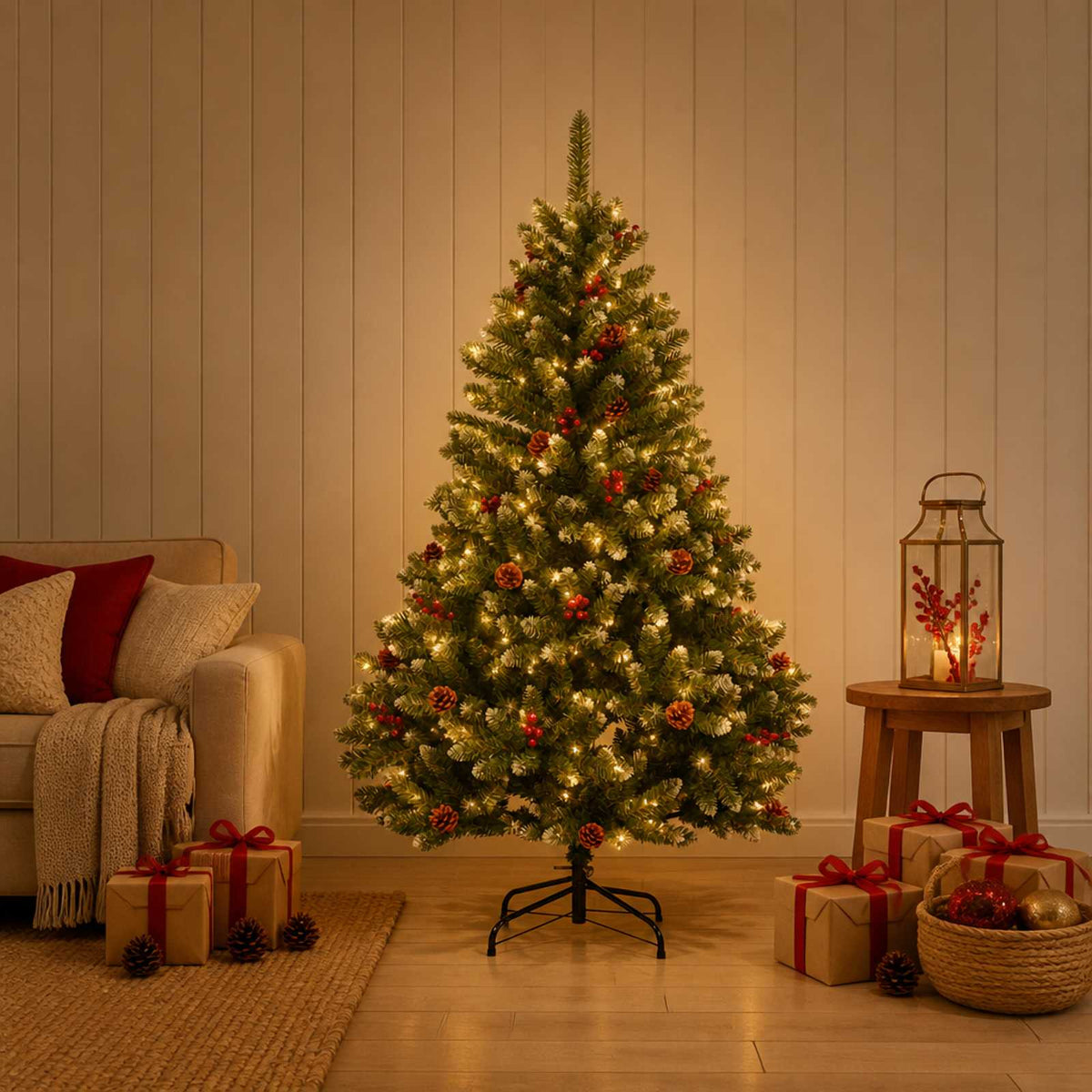 vidaXL Kunstmatige Inklapbare Kerstboom 180 cm 300 LED's Warmwit staal