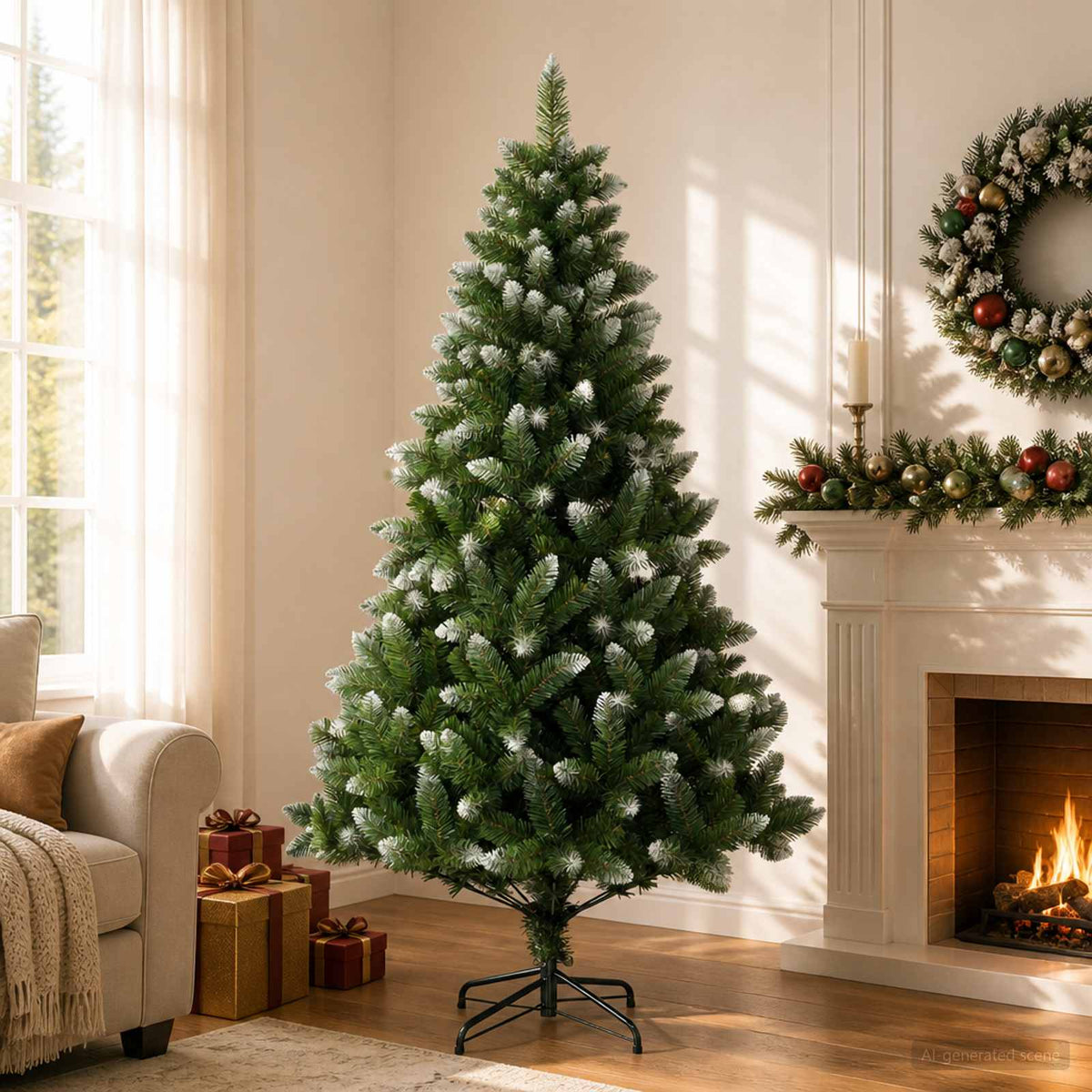 Kunstkerstboom 240 cm PVC en Metaal Groen is nu te koop bij PeponiXL, paradijselijk wonen!